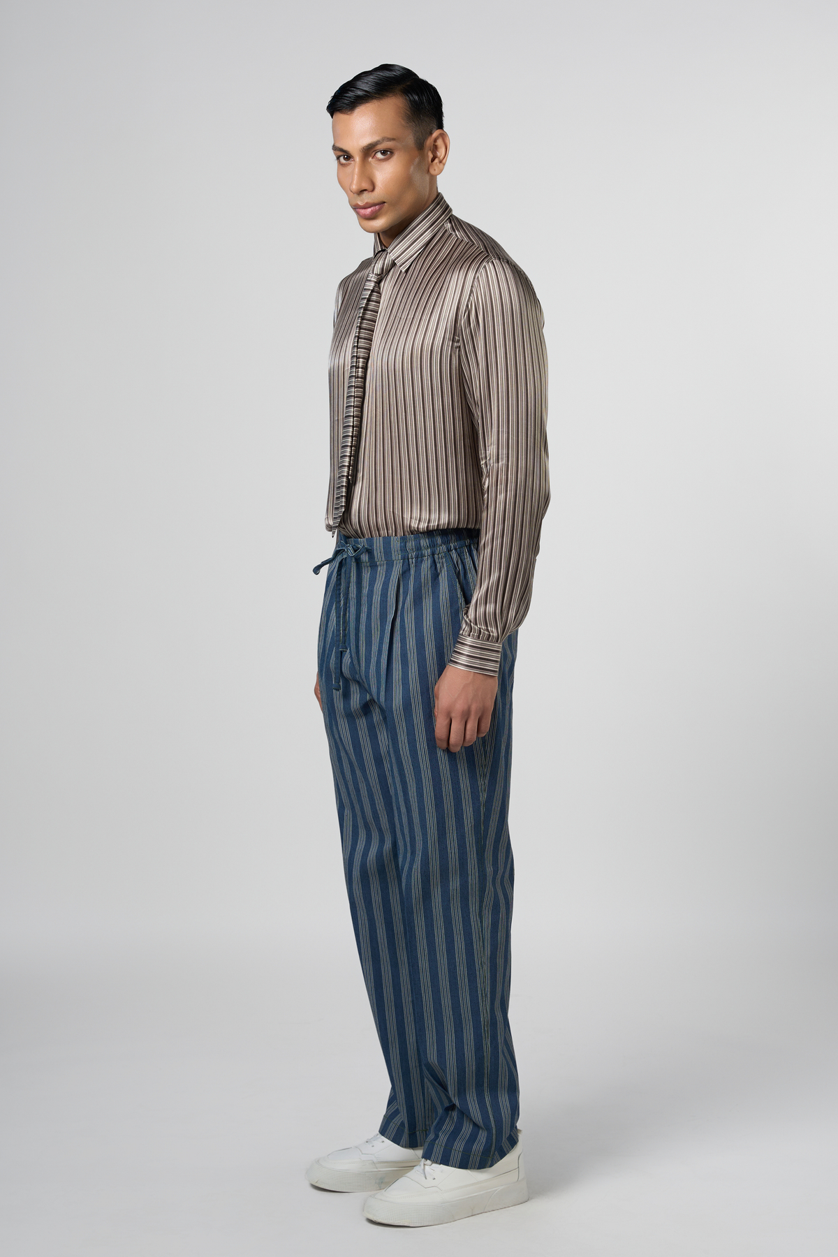 Denim Stripe Pajama Pants