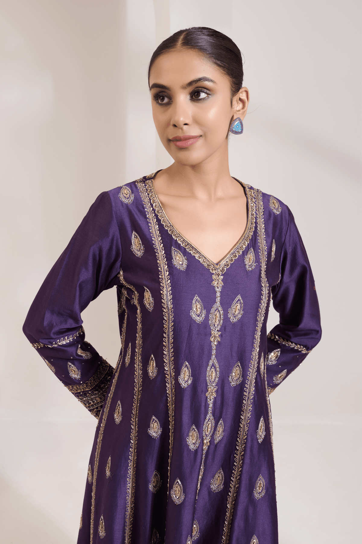 Afsana Anarkali Set Purple