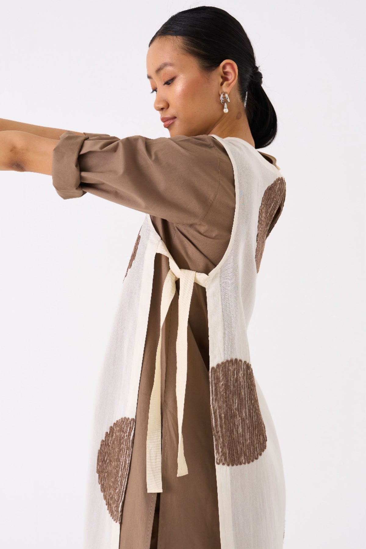 Ivory Side Tie Tunic Co-ord