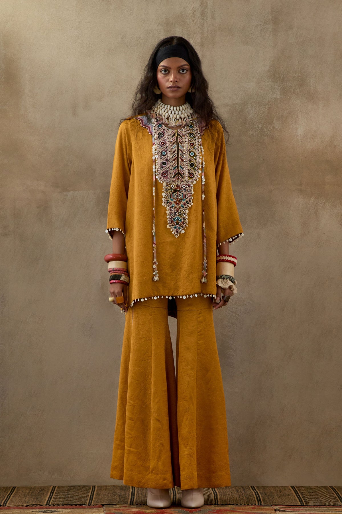 Yellow Topaz Mitra Short Kurta Set