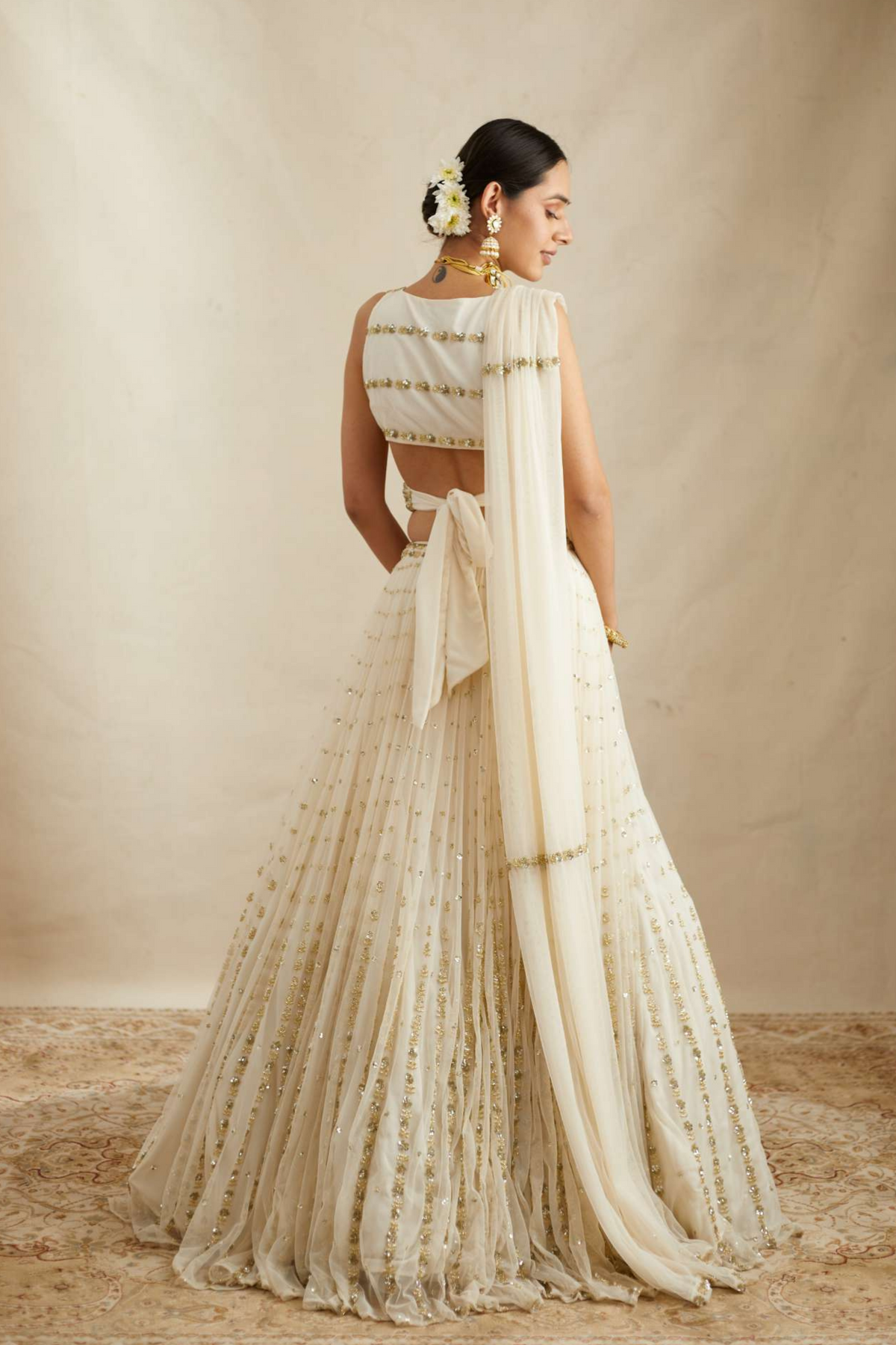 Off White Flare Lehenga Set