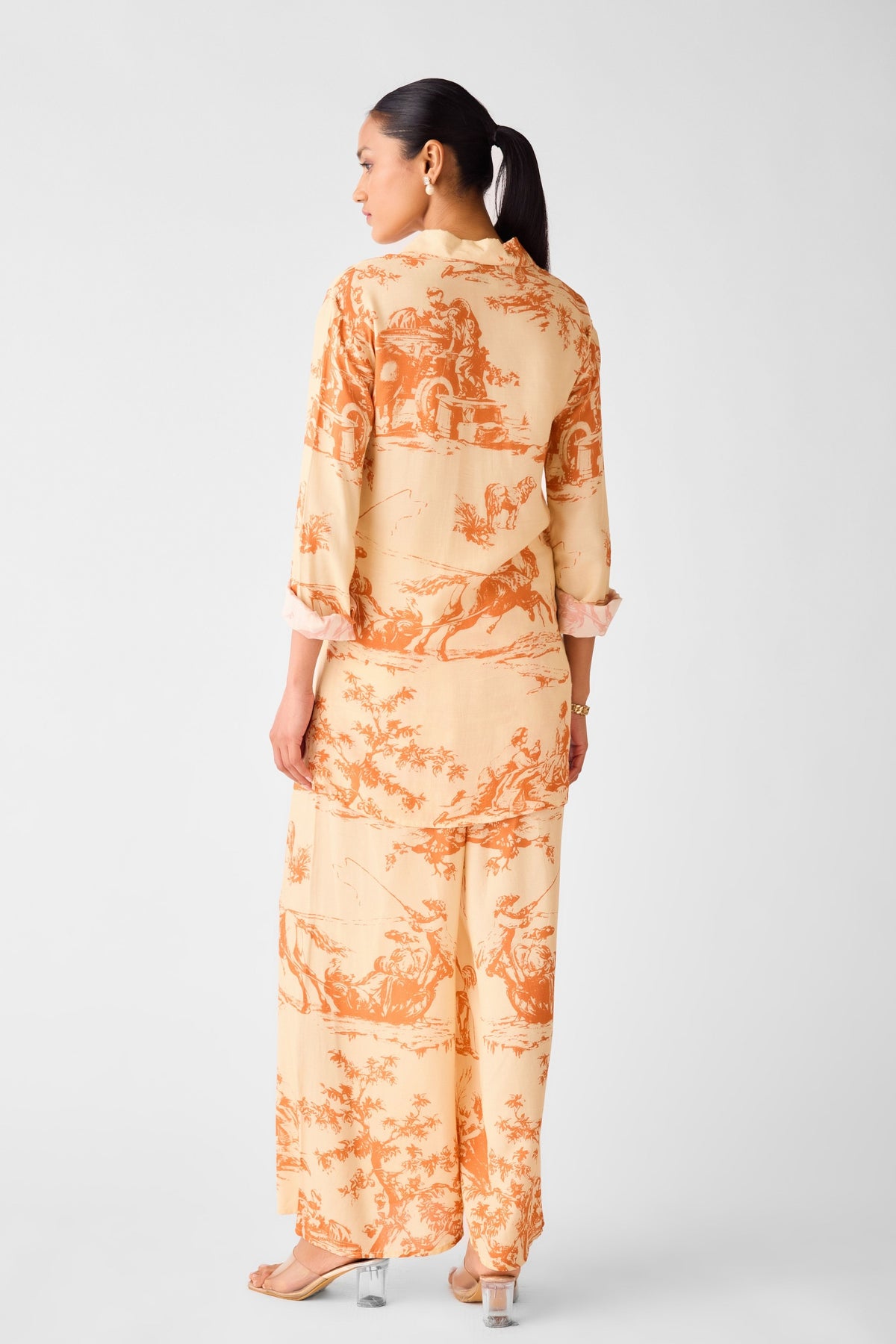 Peach Cotton Linen Co-ord Set