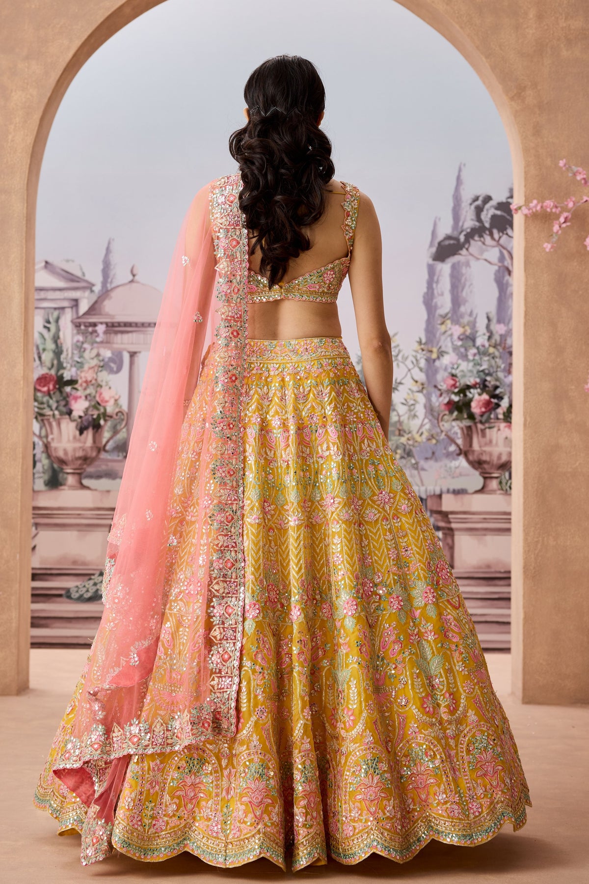 Msi Yellow Coral Lehenga Set