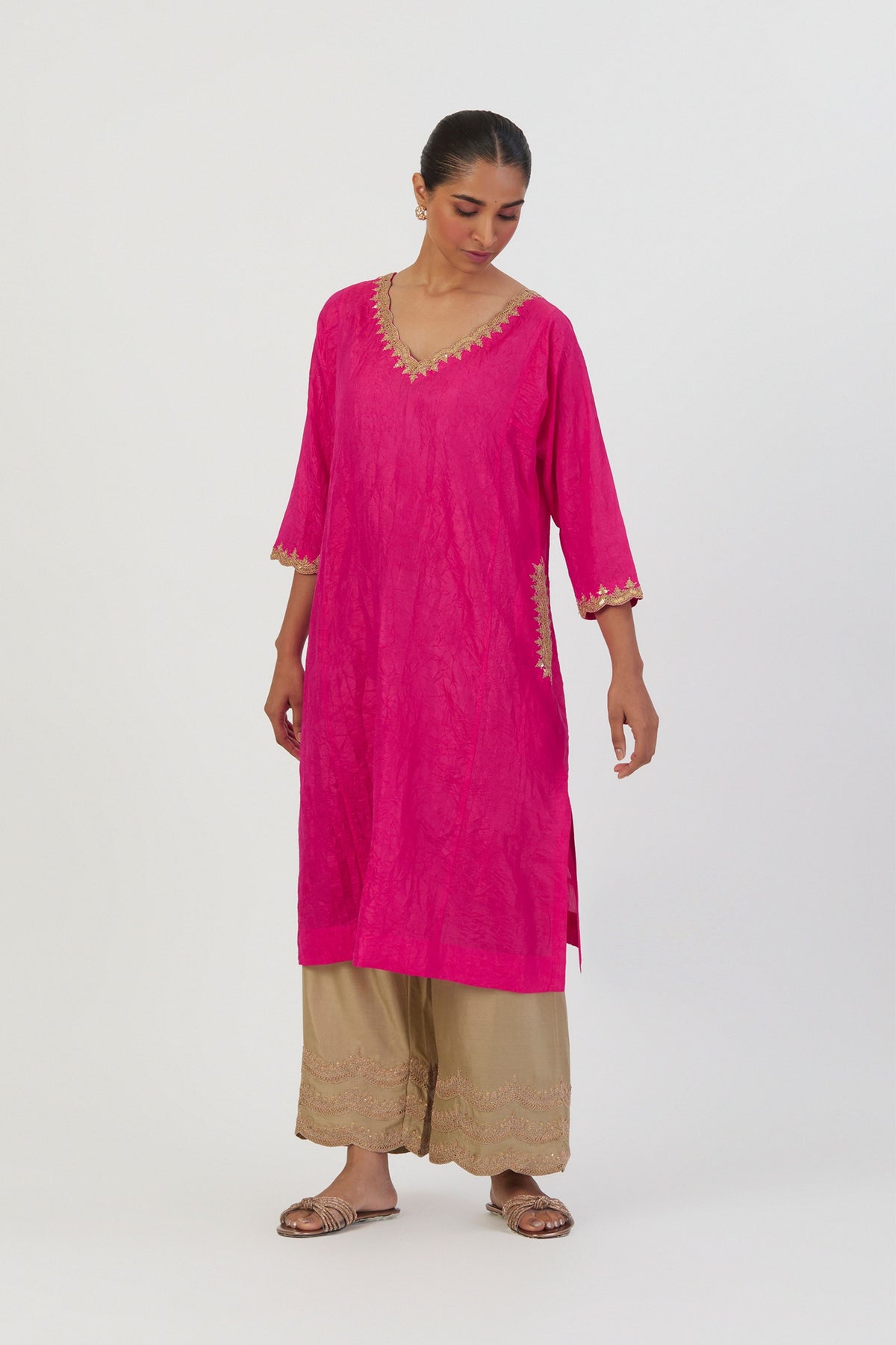 Meer Fushcia Kurta &amp; Pant