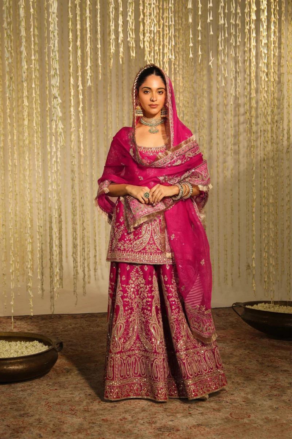 Mazneen Hotpink Sharara Set