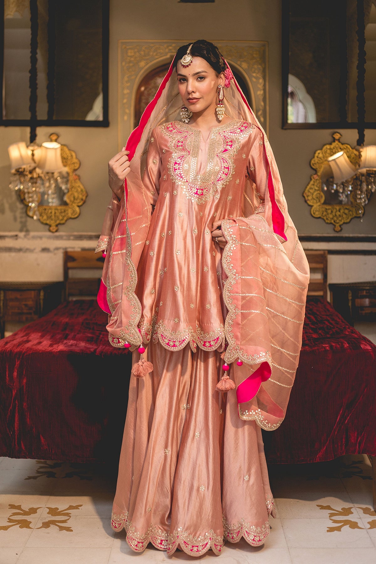 Old Rose Sharara Set