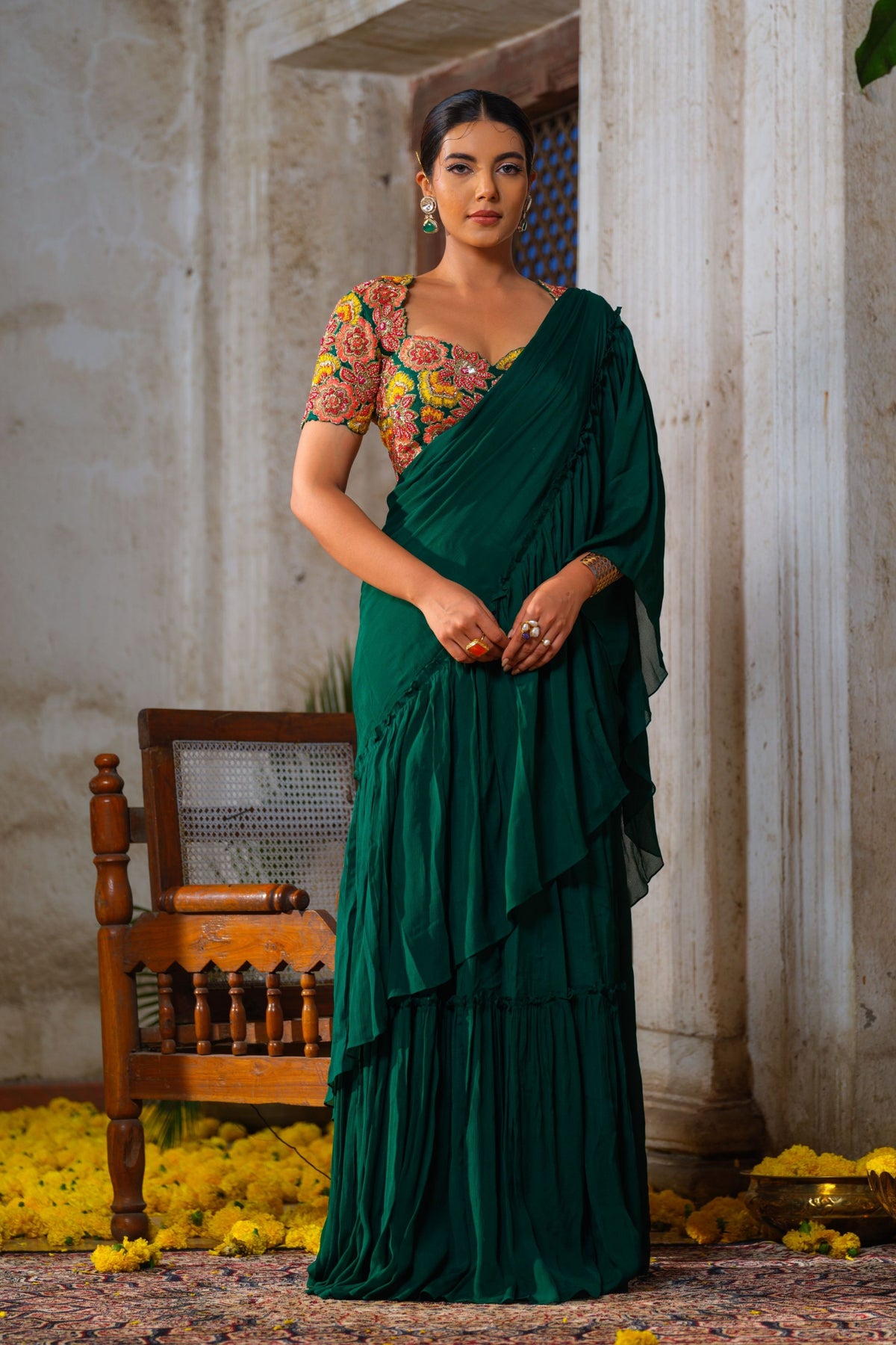 Swara Heera Draped Saree Set