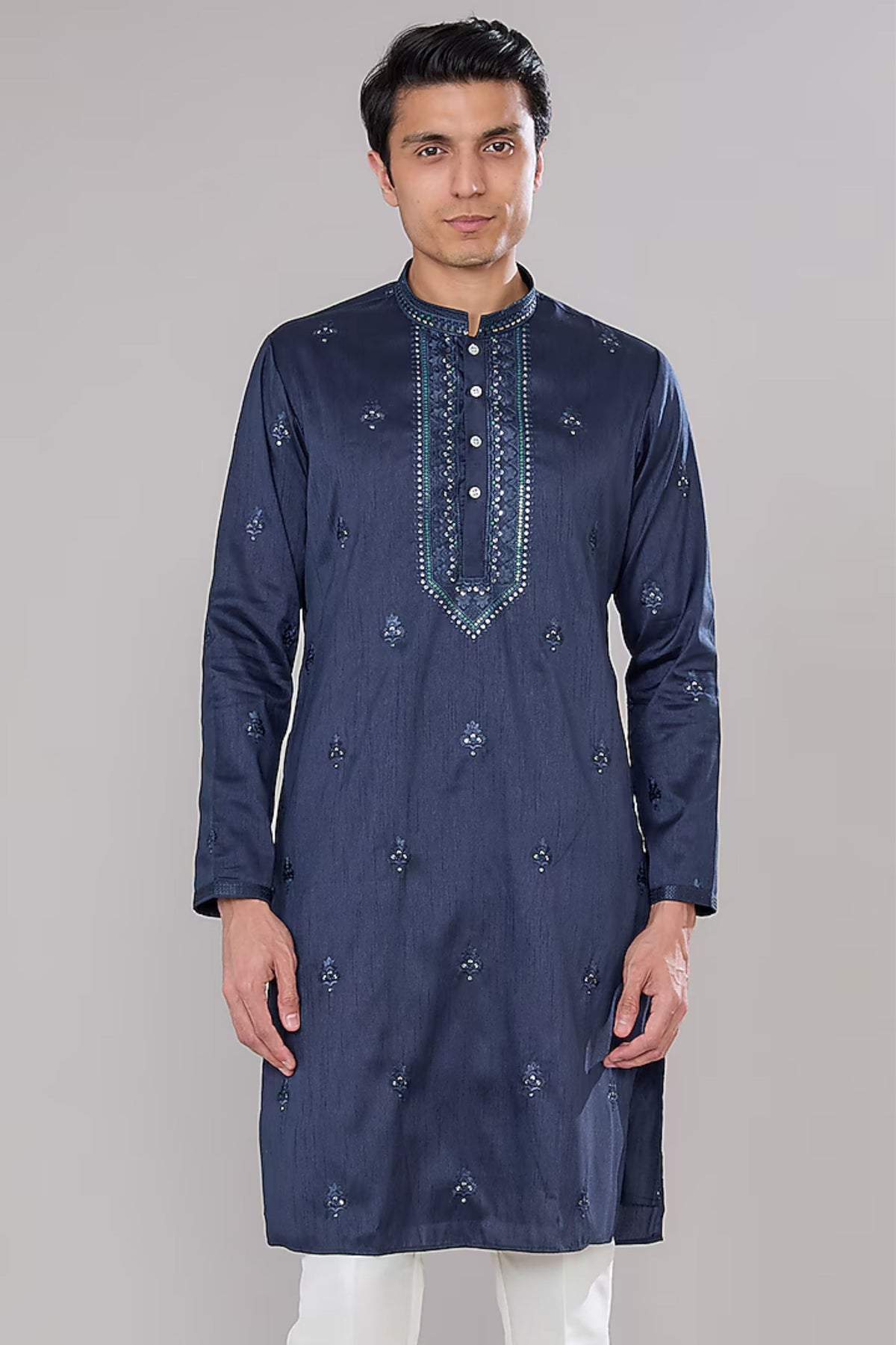 Royal Blue Embroidered Kurta Set