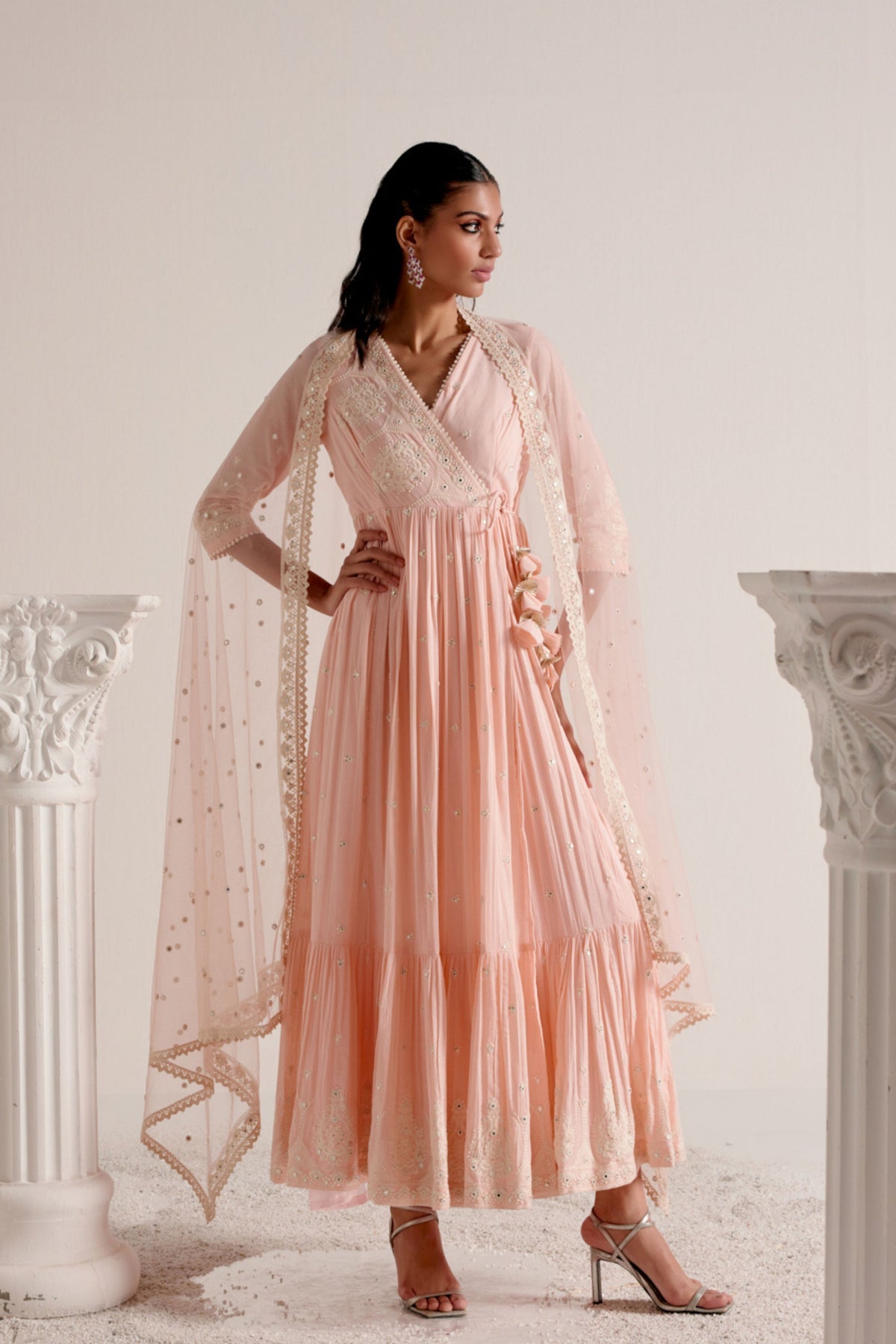 Blush Pink Tower Anarkali Set