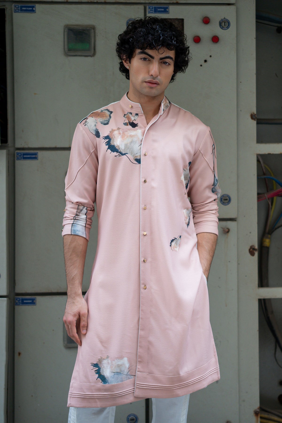 Pale Pink Print Kurta