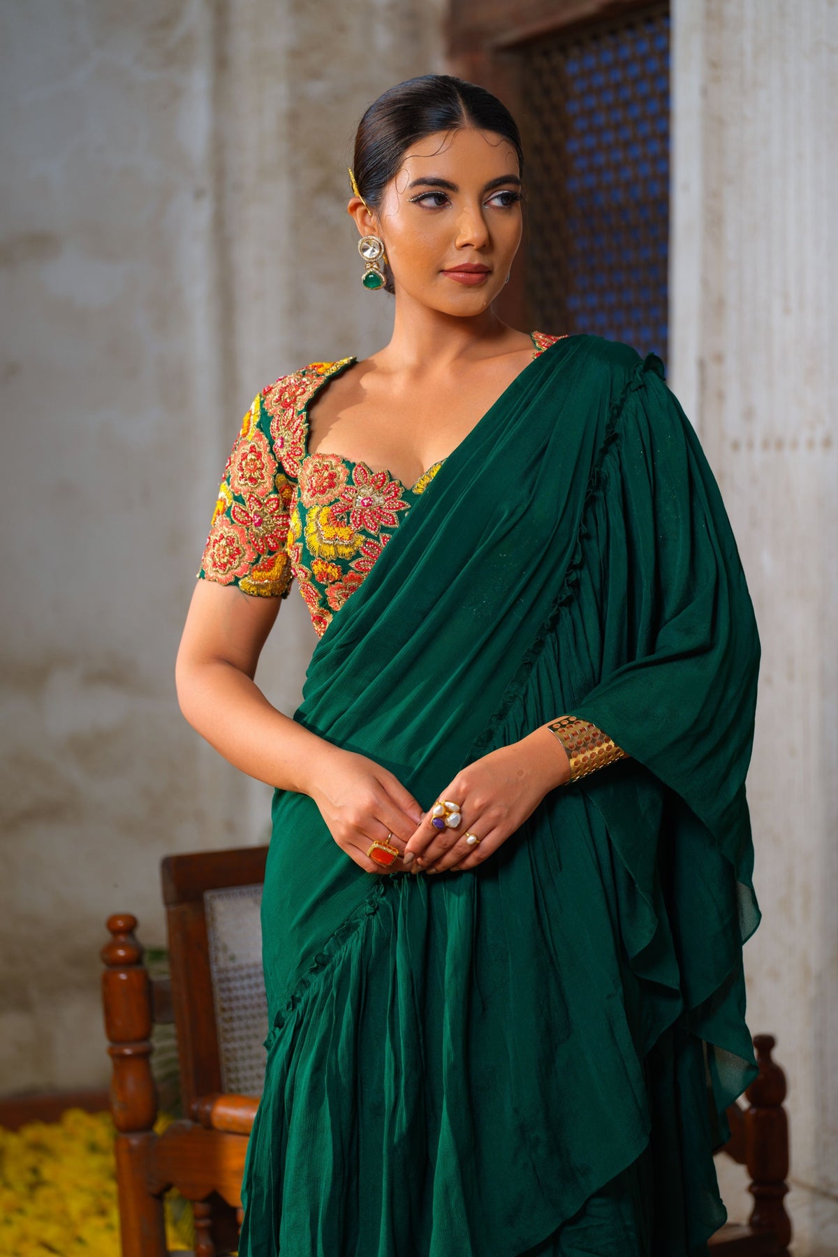 Swara Heera Draped Saree Set