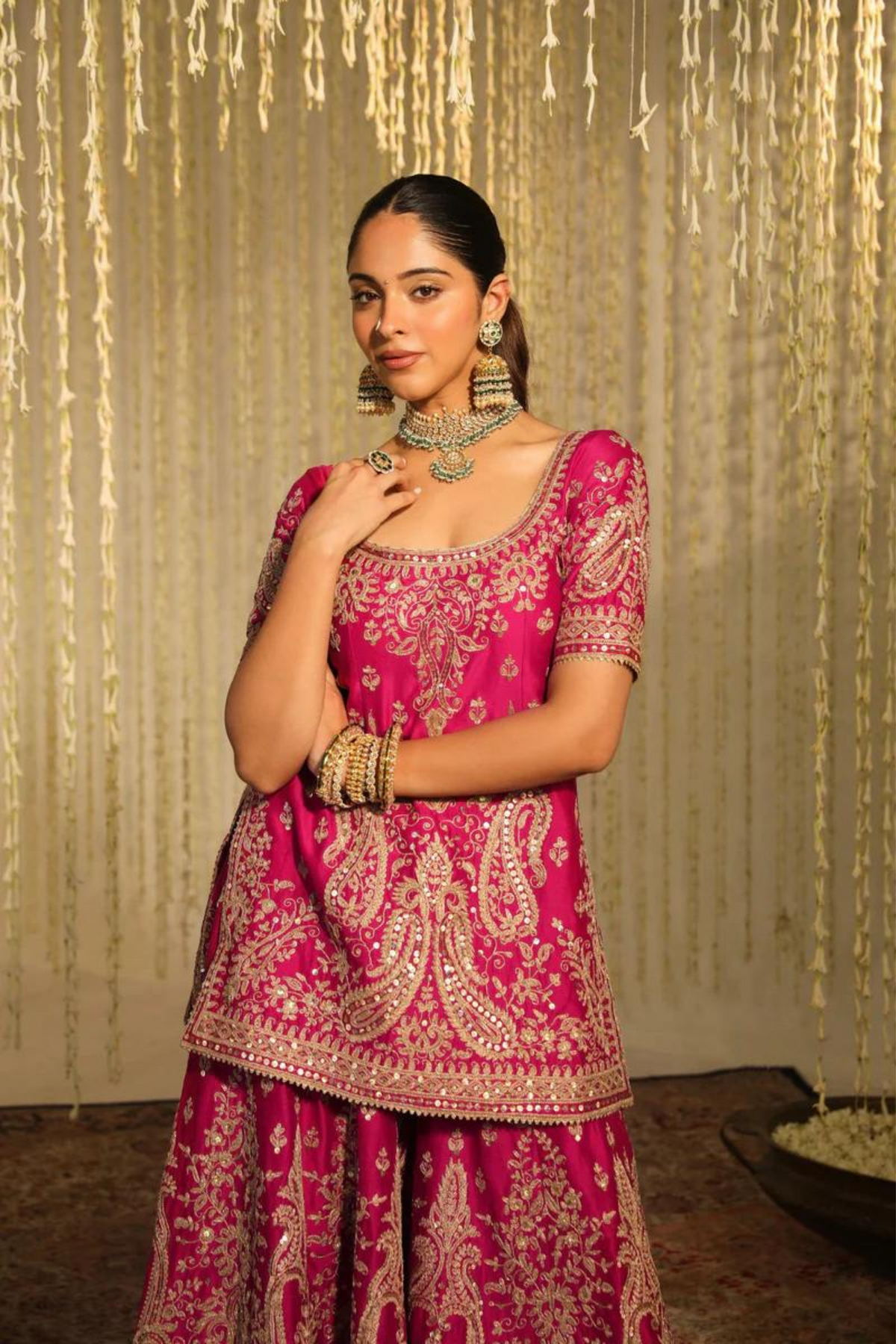 Mazneen Hotpink Sharara Set