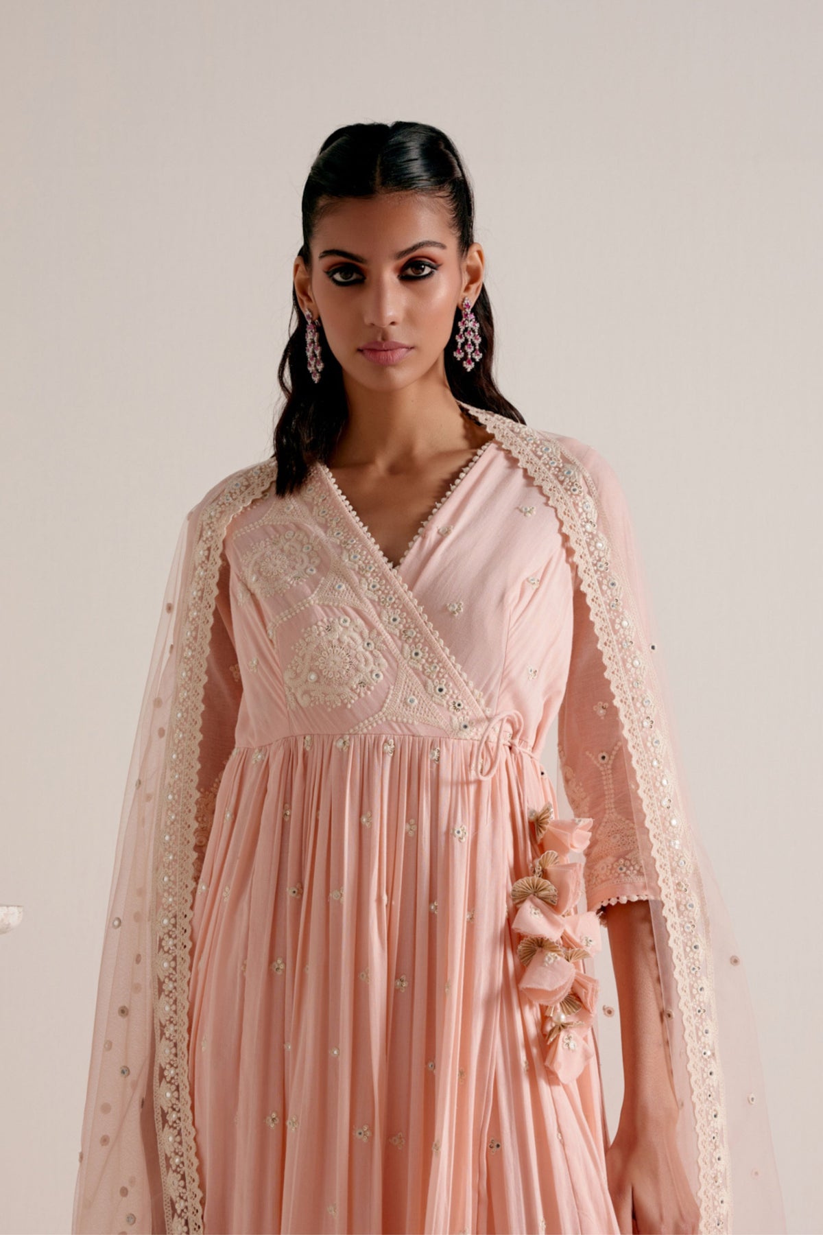 Blush Pink Tower Anarkali Set