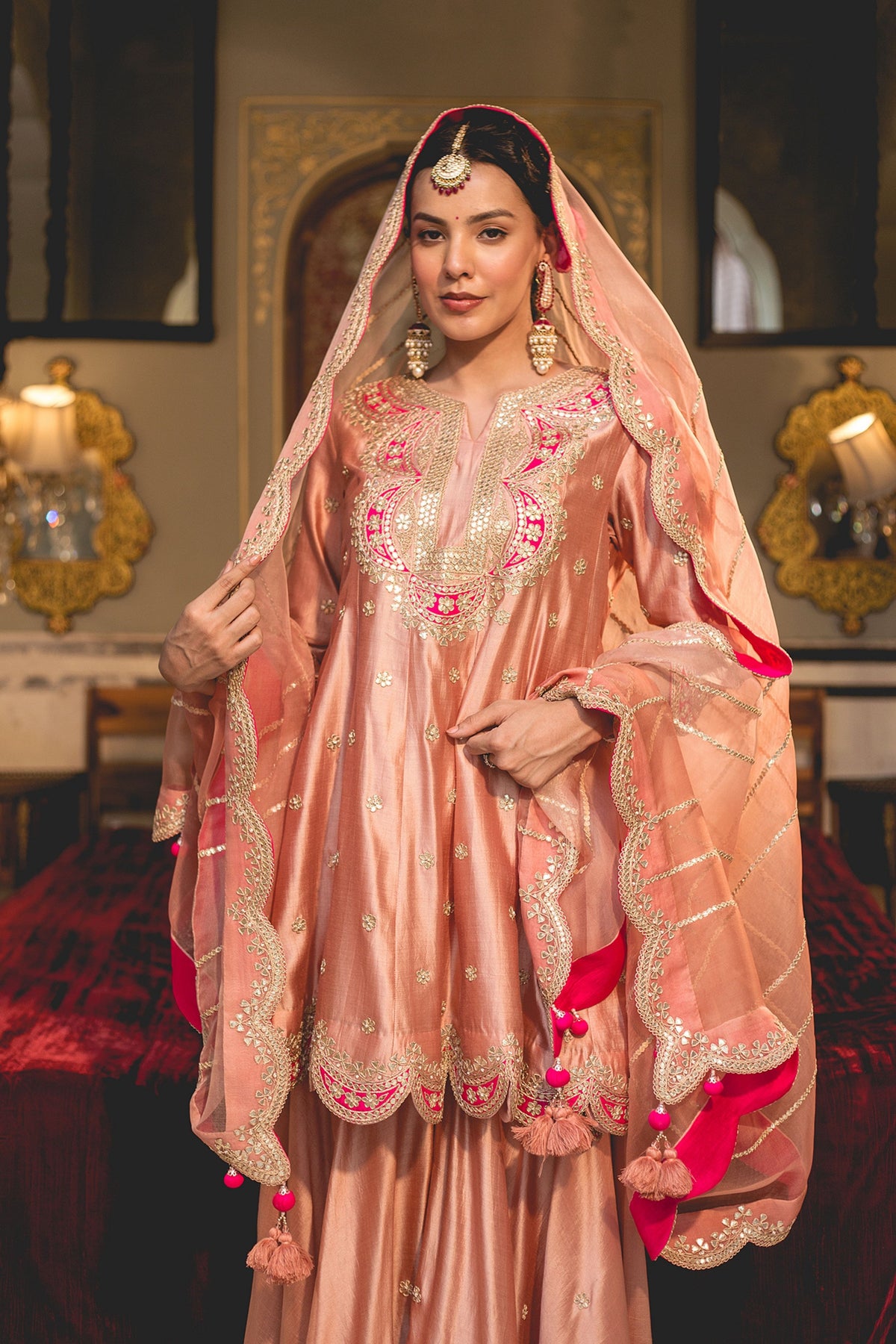 Old Rose Sharara Set