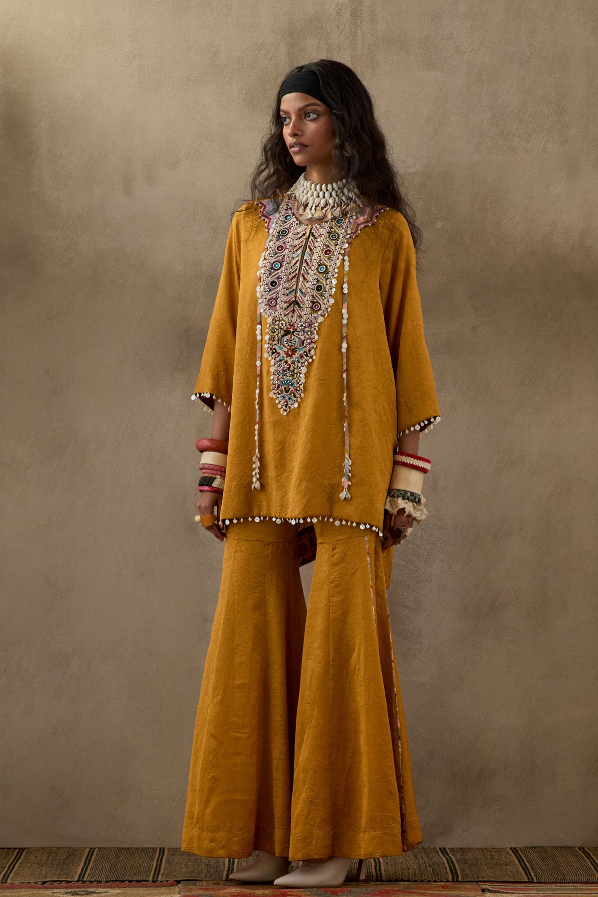 Yellow Topaz Mitra Short Kurta Set