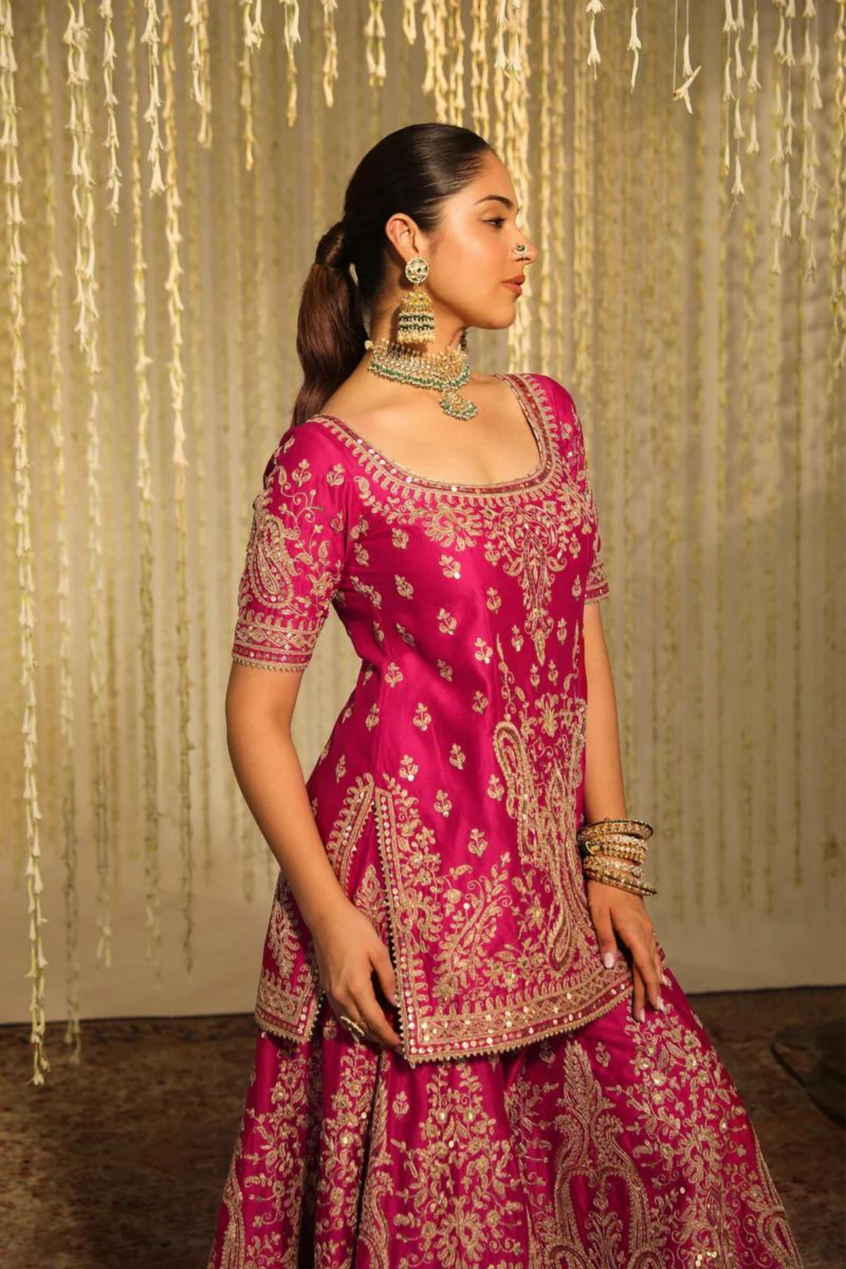 Mazneen Hotpink Sharara Set