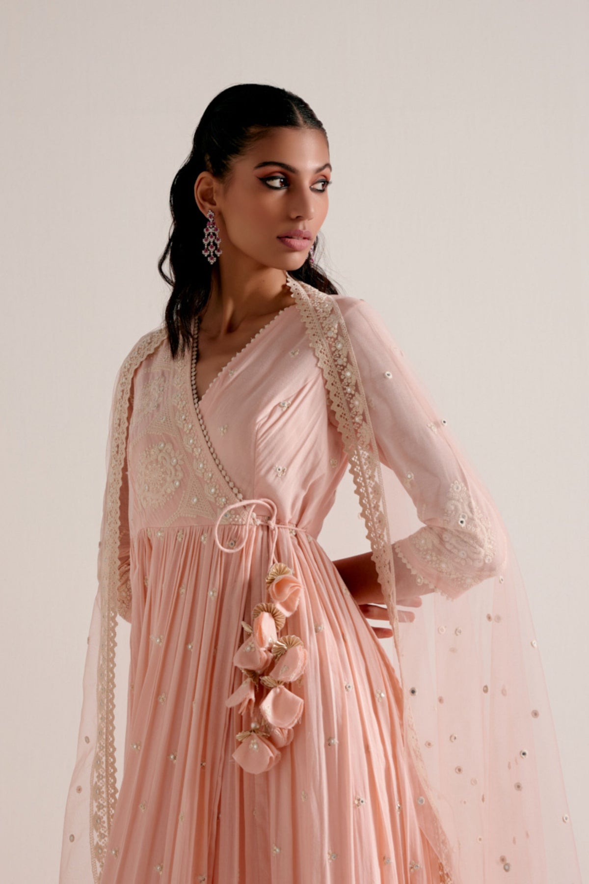 Blush Pink Tower Anarkali Set