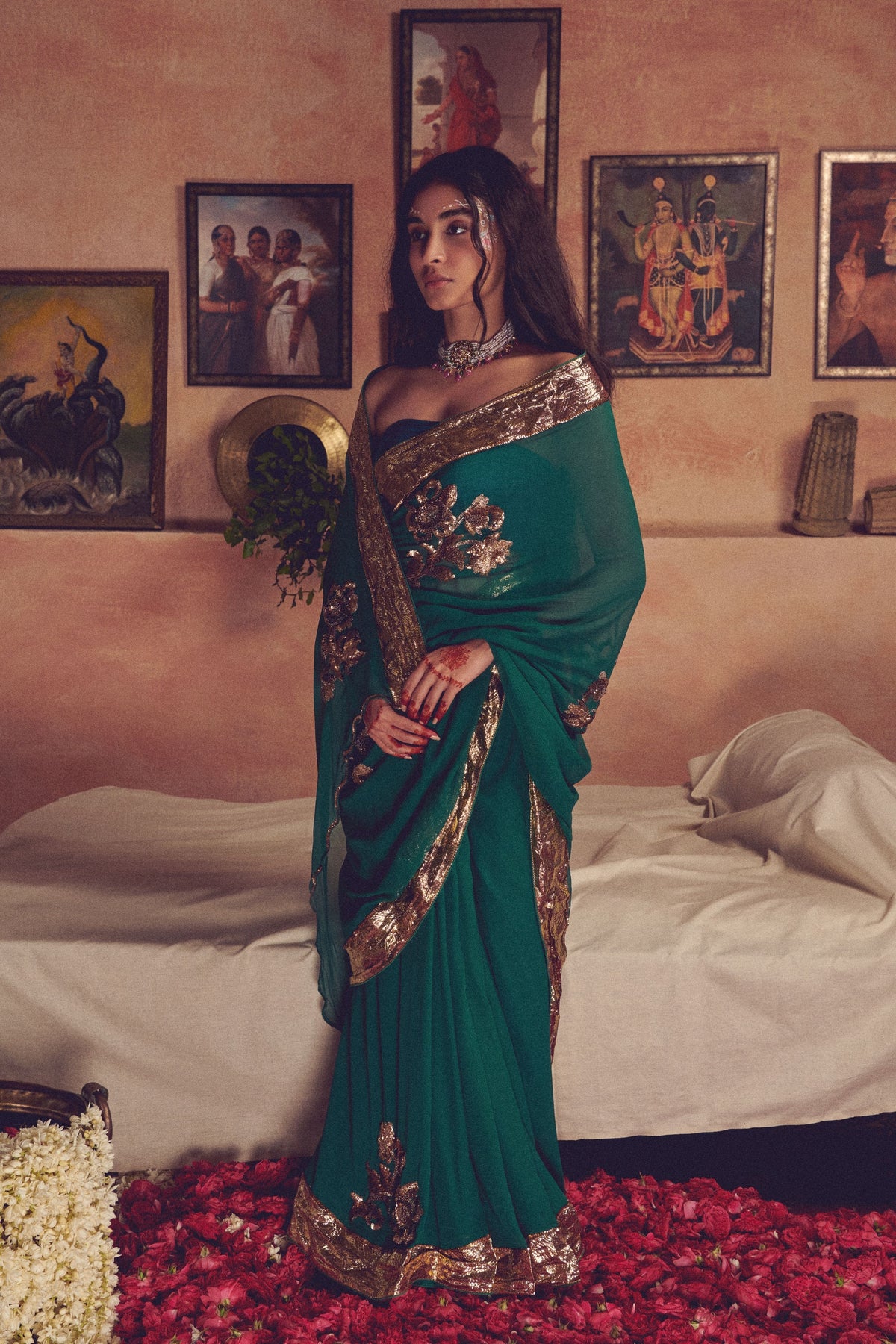 Yajnaseni Emerald Saree