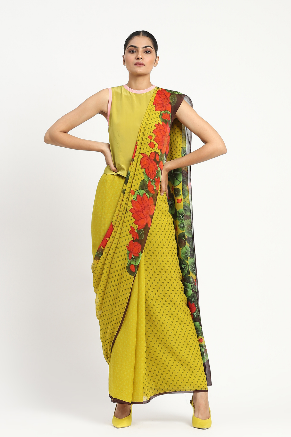 Garden Graffiti Green Printed Saree