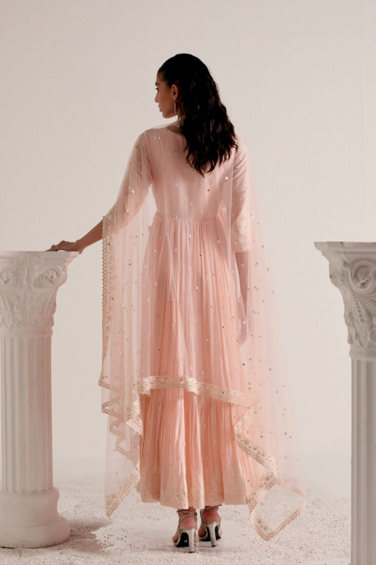 Blush Pink Tower Anarkali Set