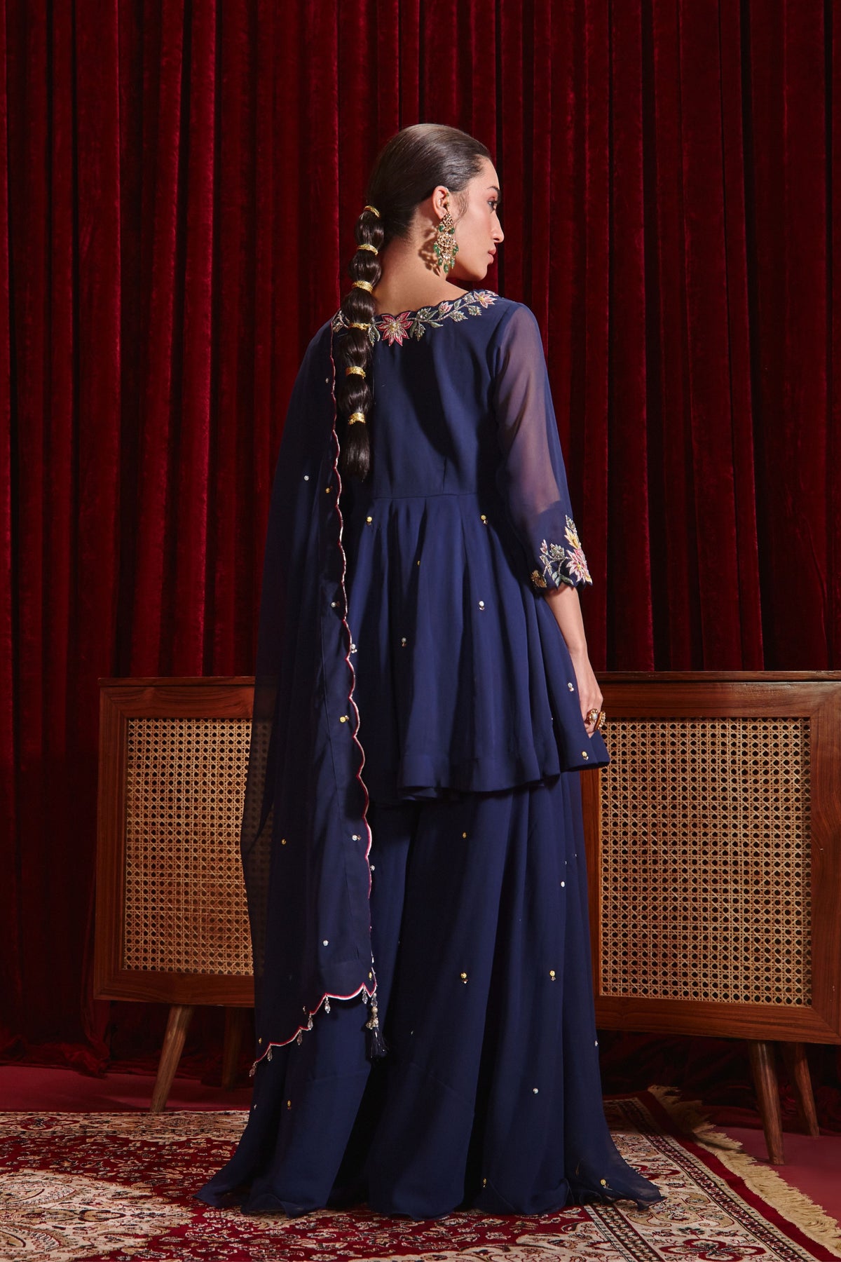 Navy Riddhi Sharara Set