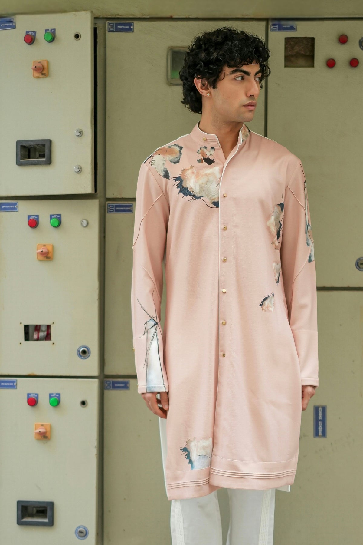 Pale Pink Print Kurta