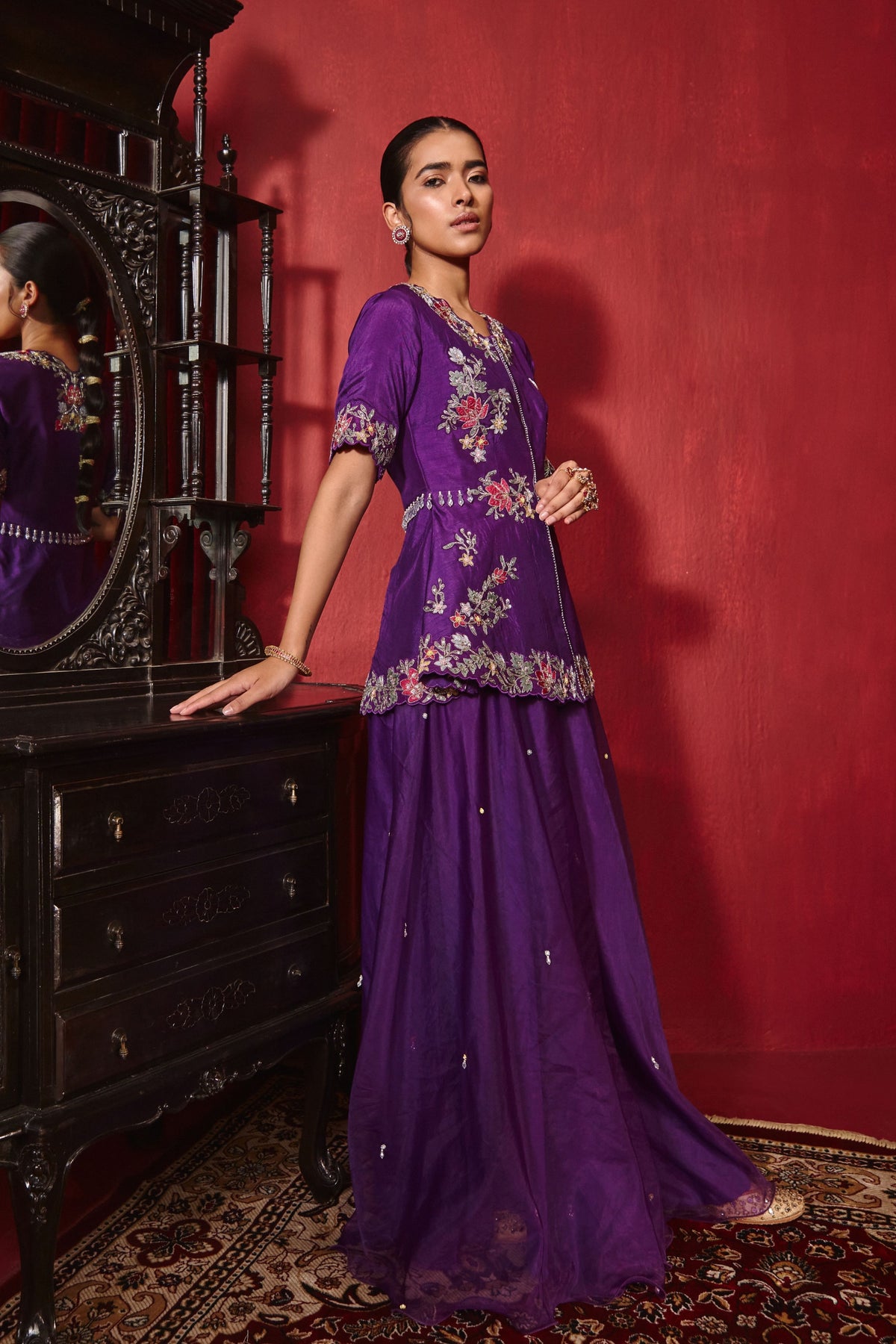 Purple Urvi Jacket Set