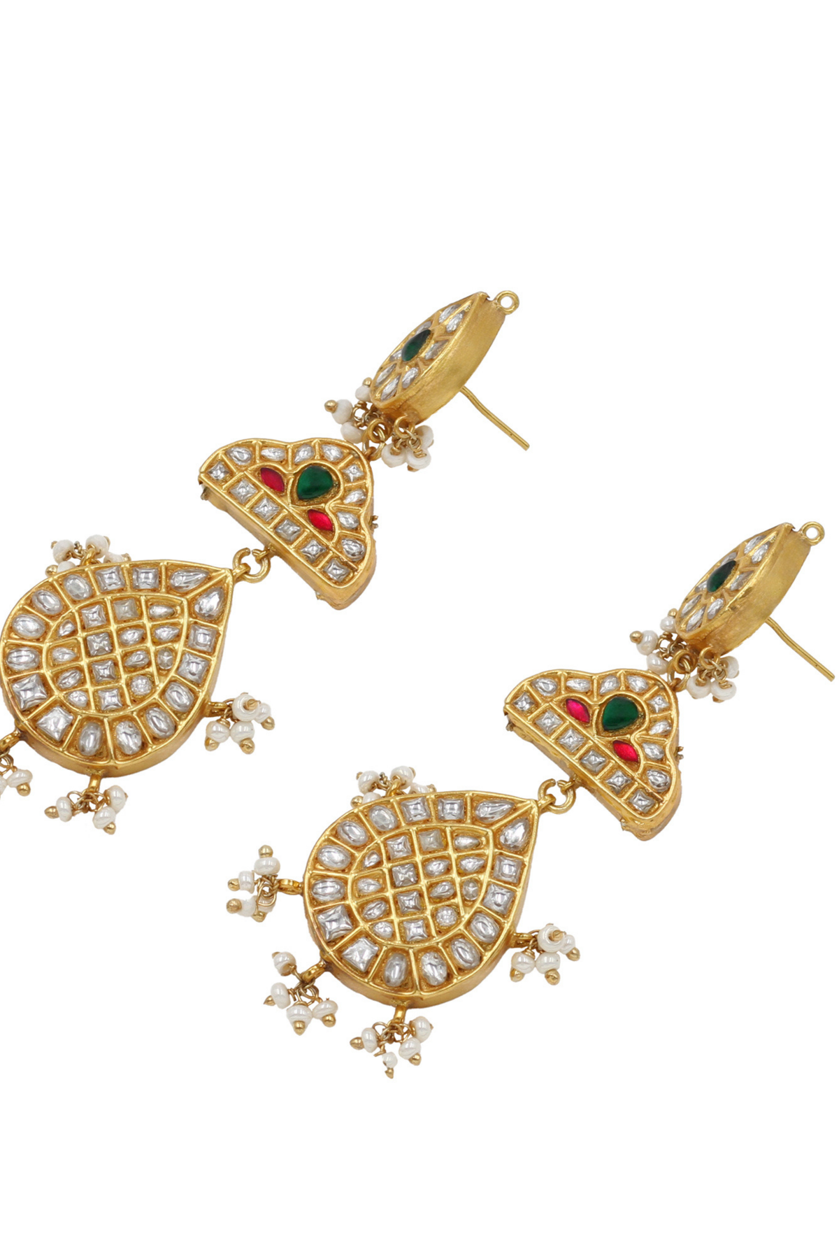 Golden Radiance Kundan Studded Earrings.