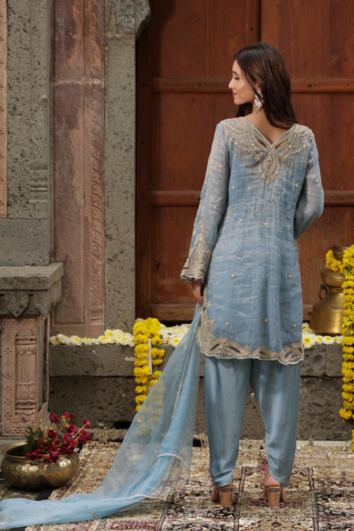 Blue Kurta Dhoti Set