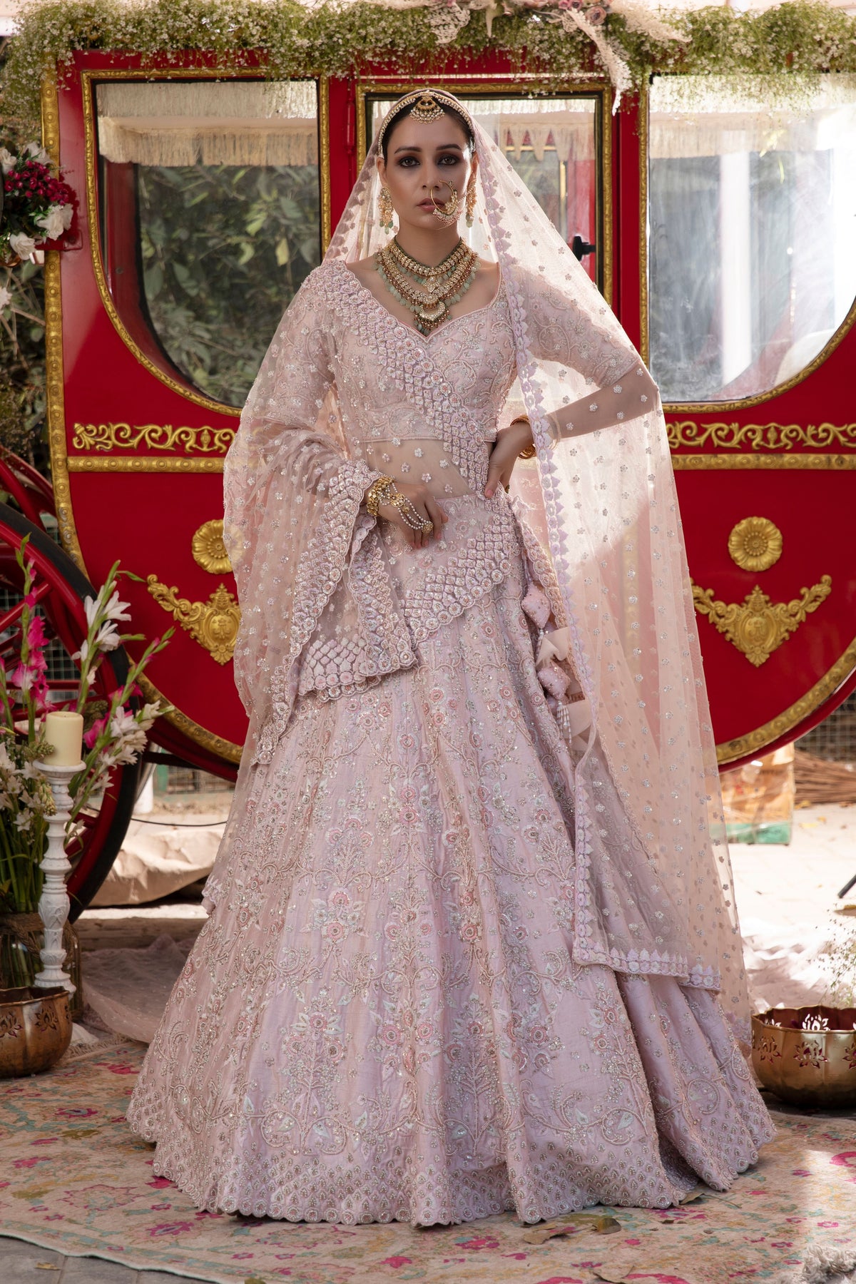 Mauve Bridal Lehenga Set