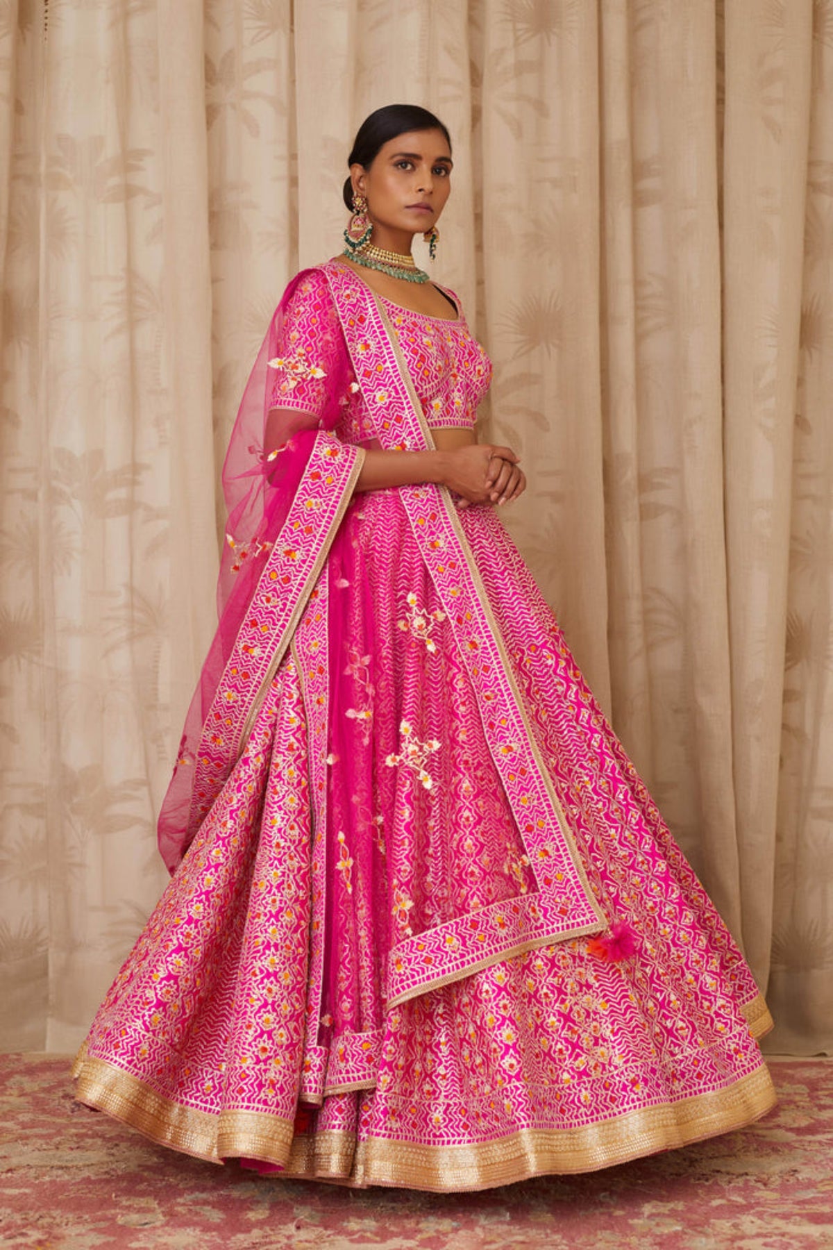 Magenta pink lehenga set