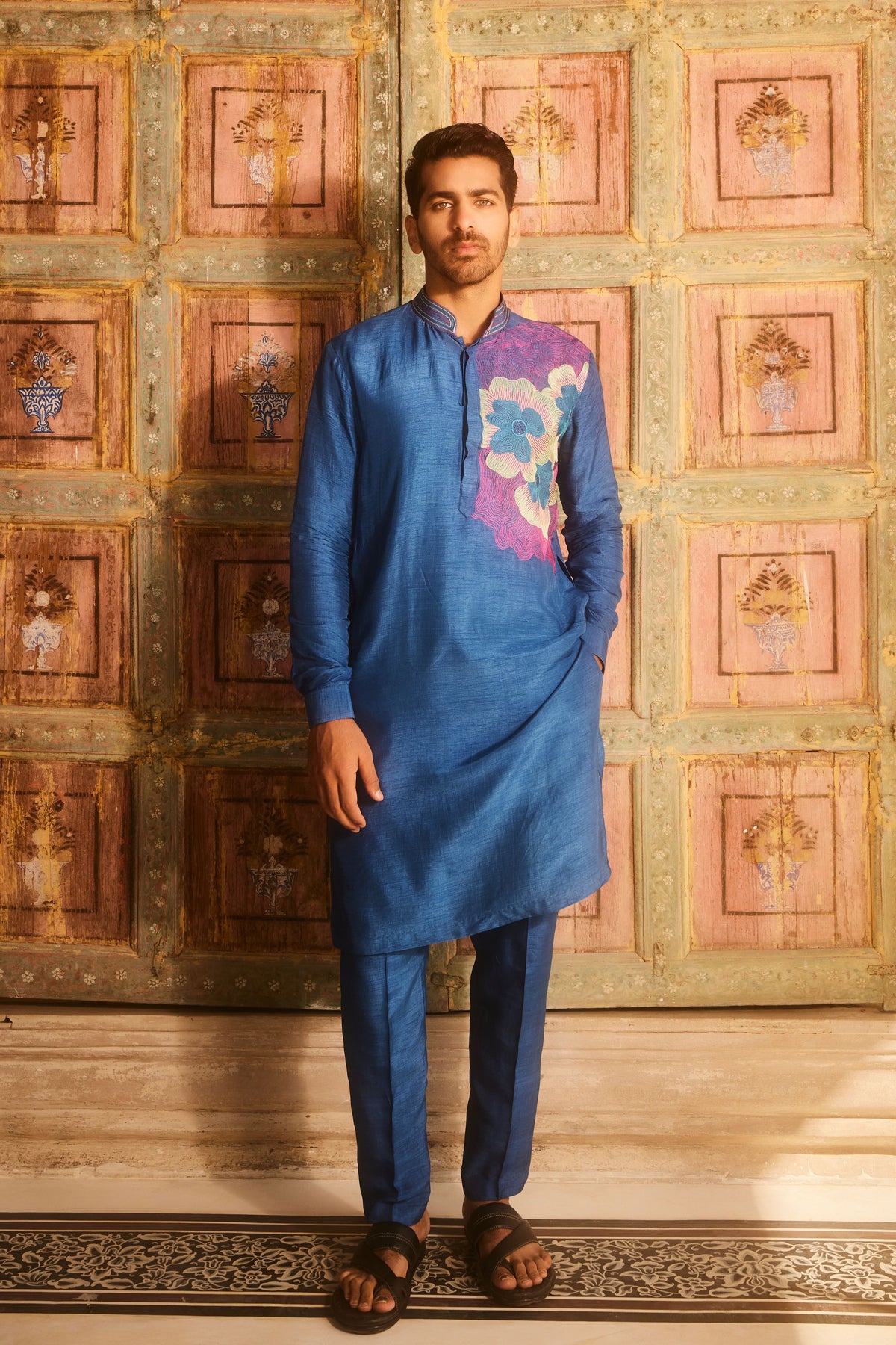 Indigo Blue Embroidery Kurta Set