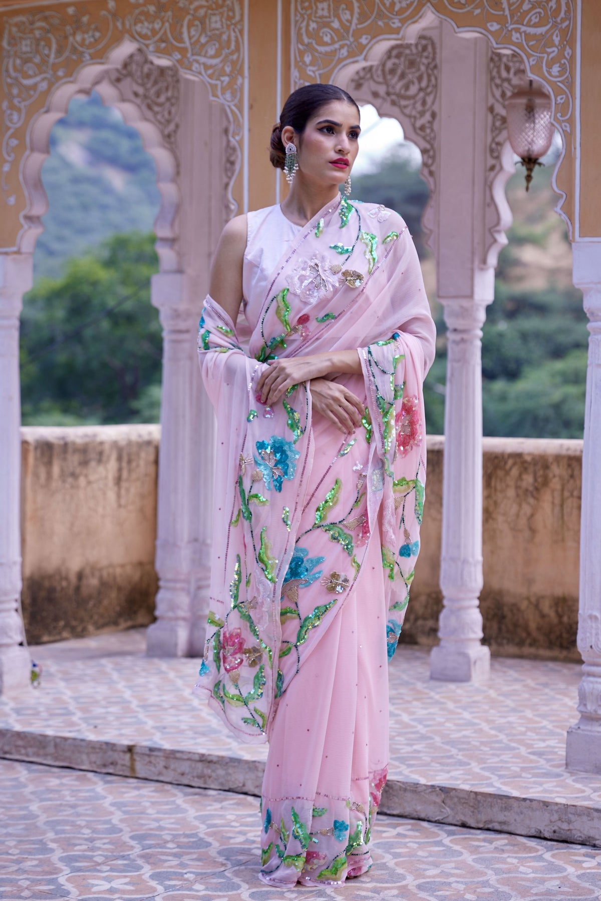 Vijayshree Blush Pink Saree