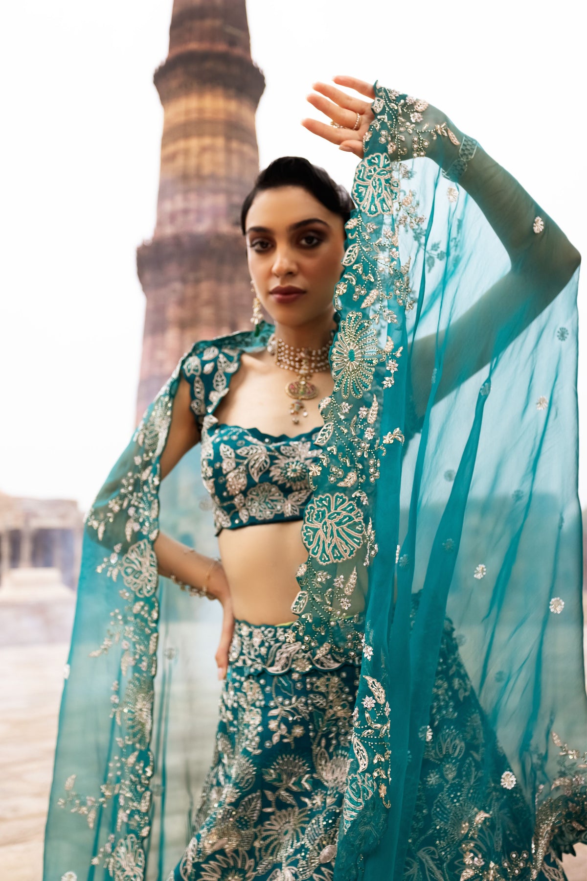 Turquoise Bridal Lehenga Set