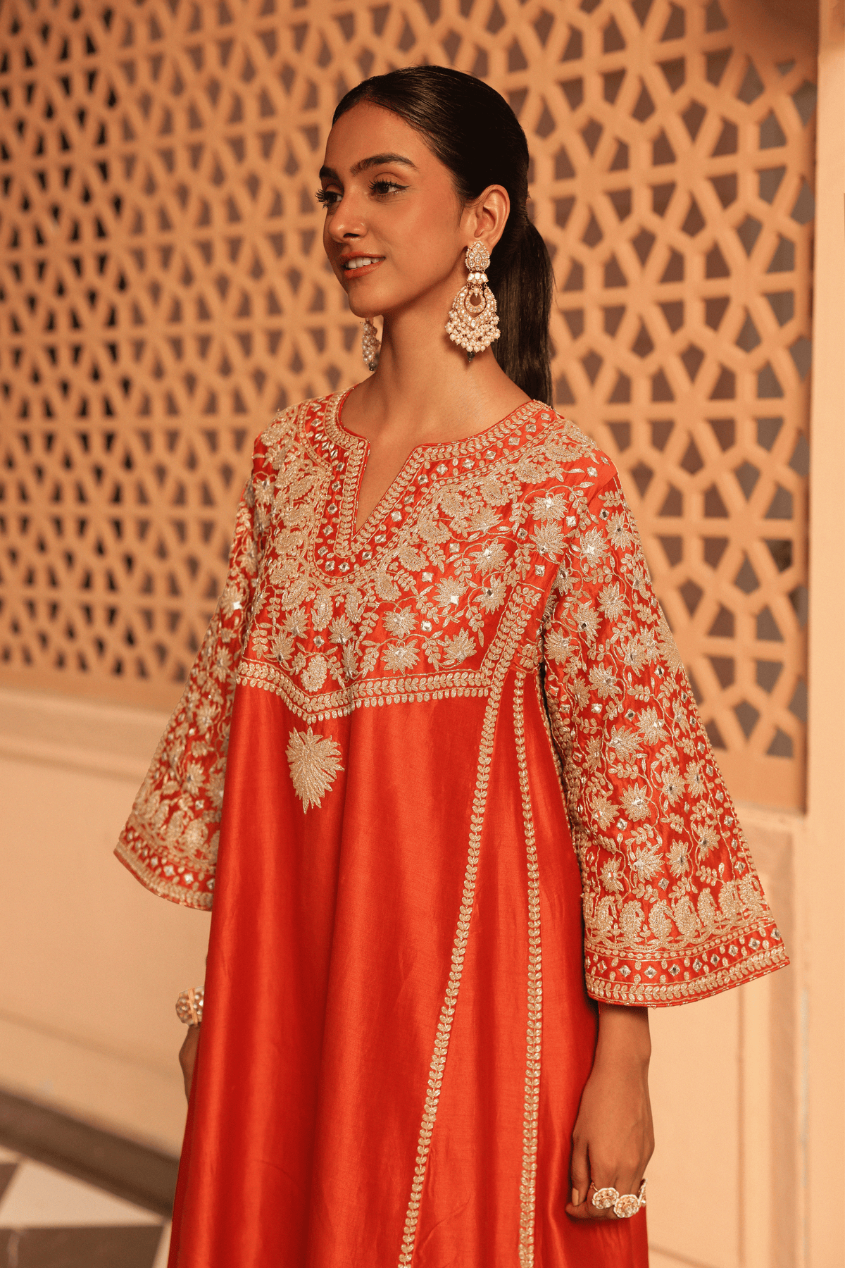 Orange Chauga With Salwar Set