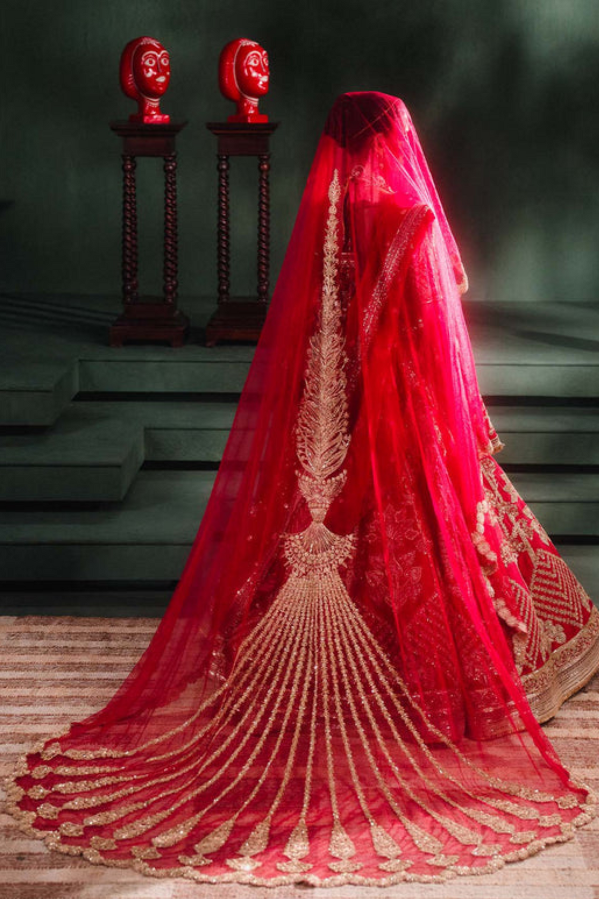 Aalu Bukhara Rashberry Lehenga With Veil