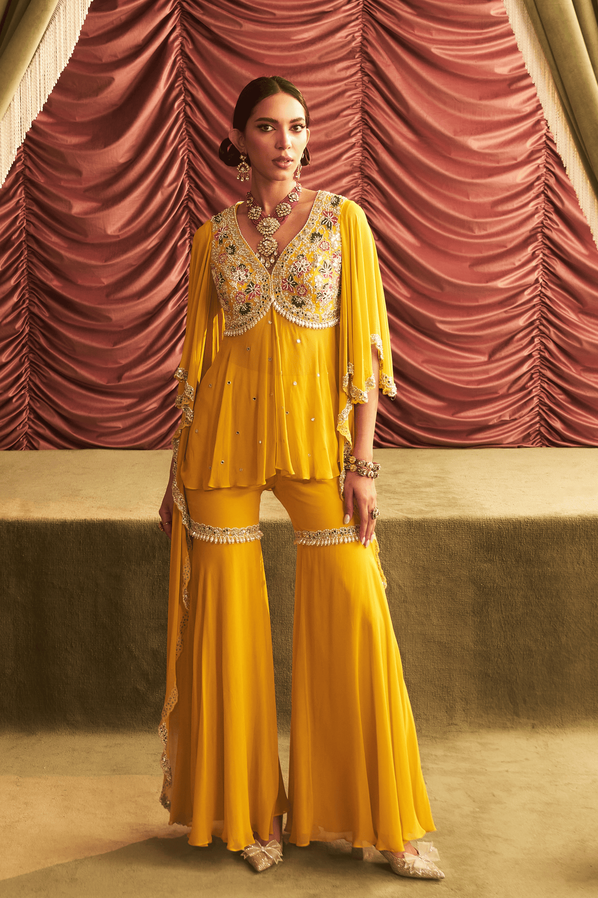 Yellow Gharara Set