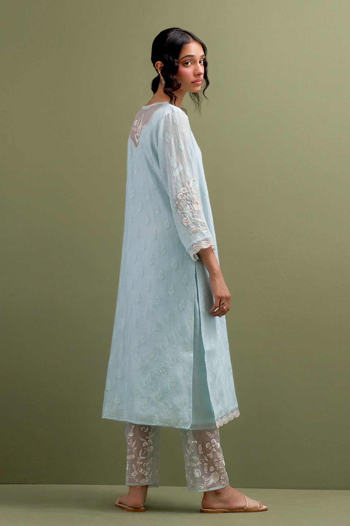 Blue Embroidered Kurta Set