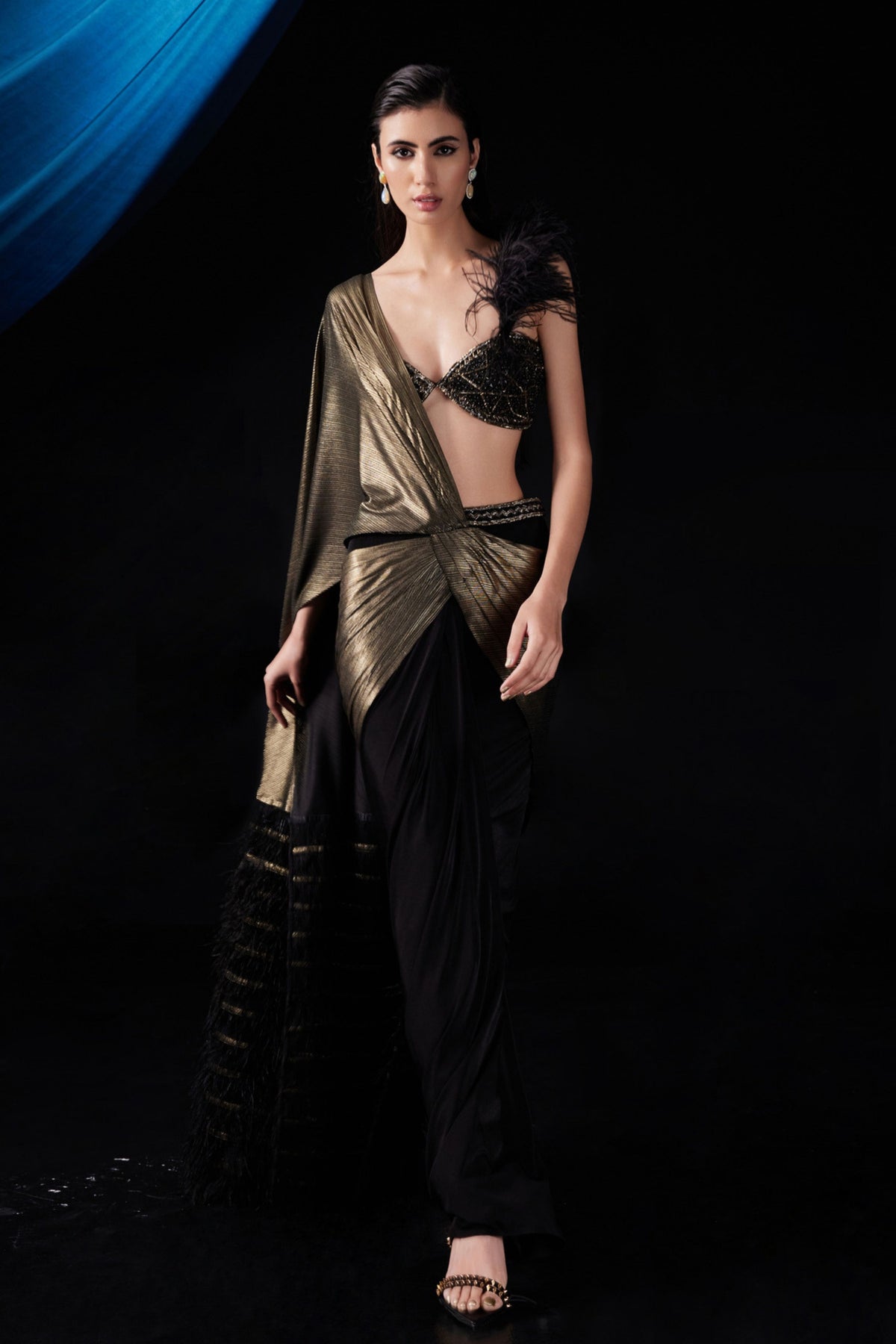 Metallic Draped Saree