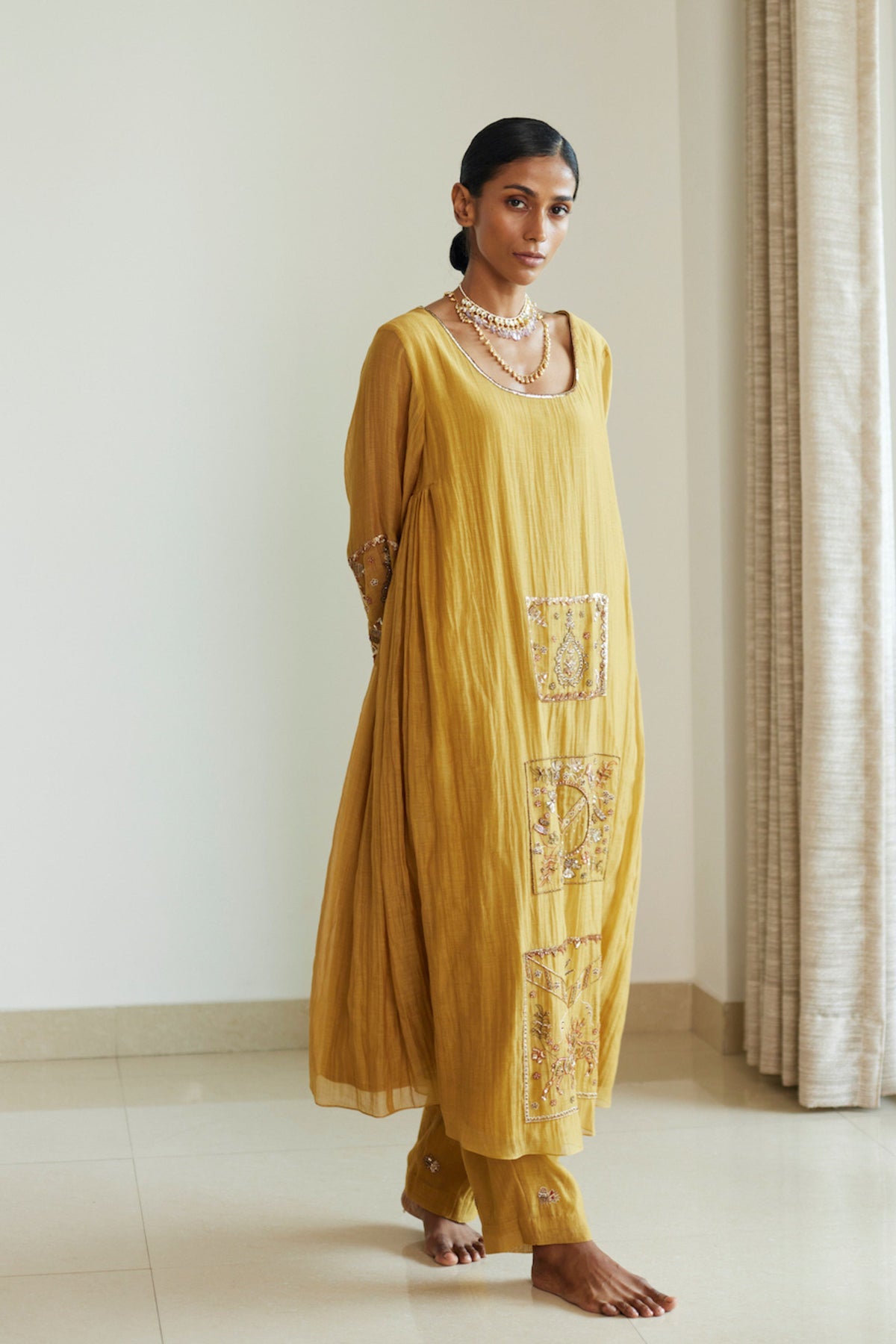 Yellow Akaari Kurta Set