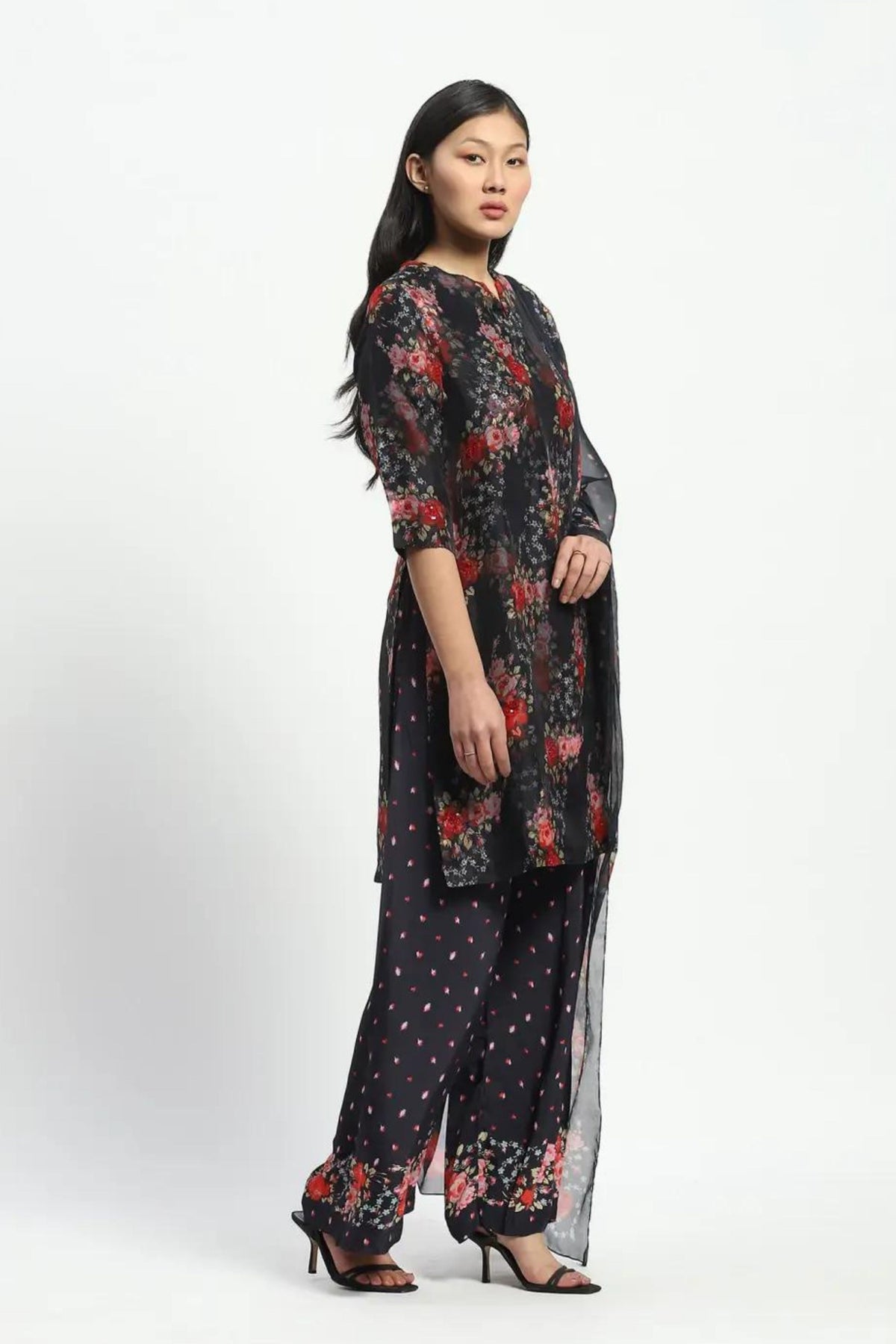 Black Rose Kurta Set