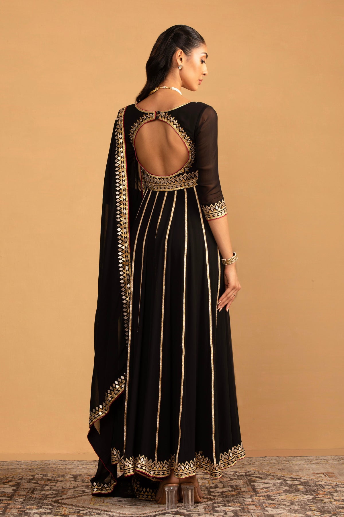 Black Anarkali Set