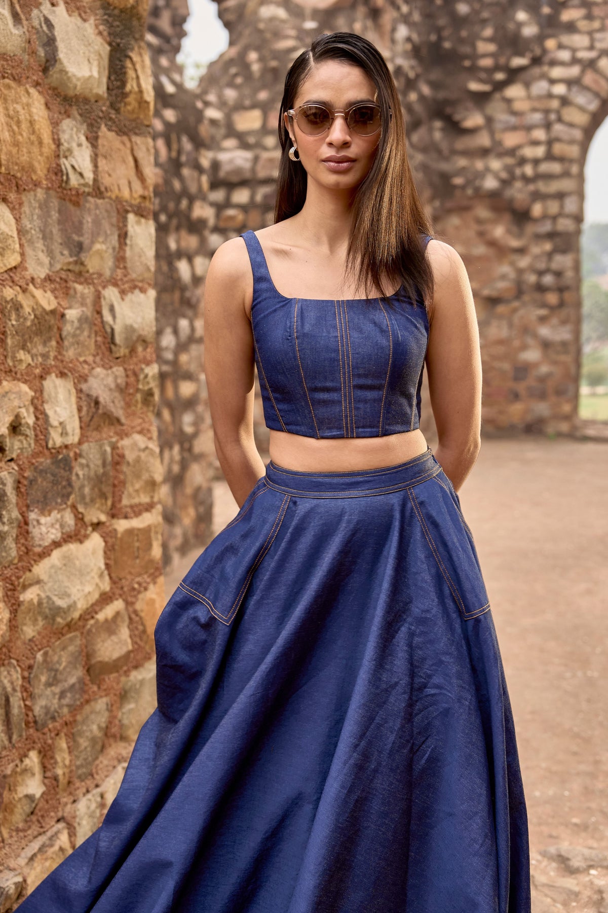 Indigo Maxi Skirt