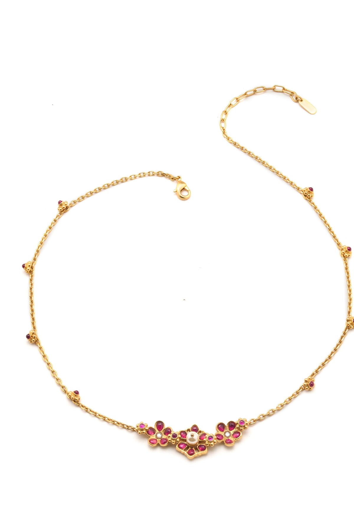 Gulmohar Floral Cluster Necklace