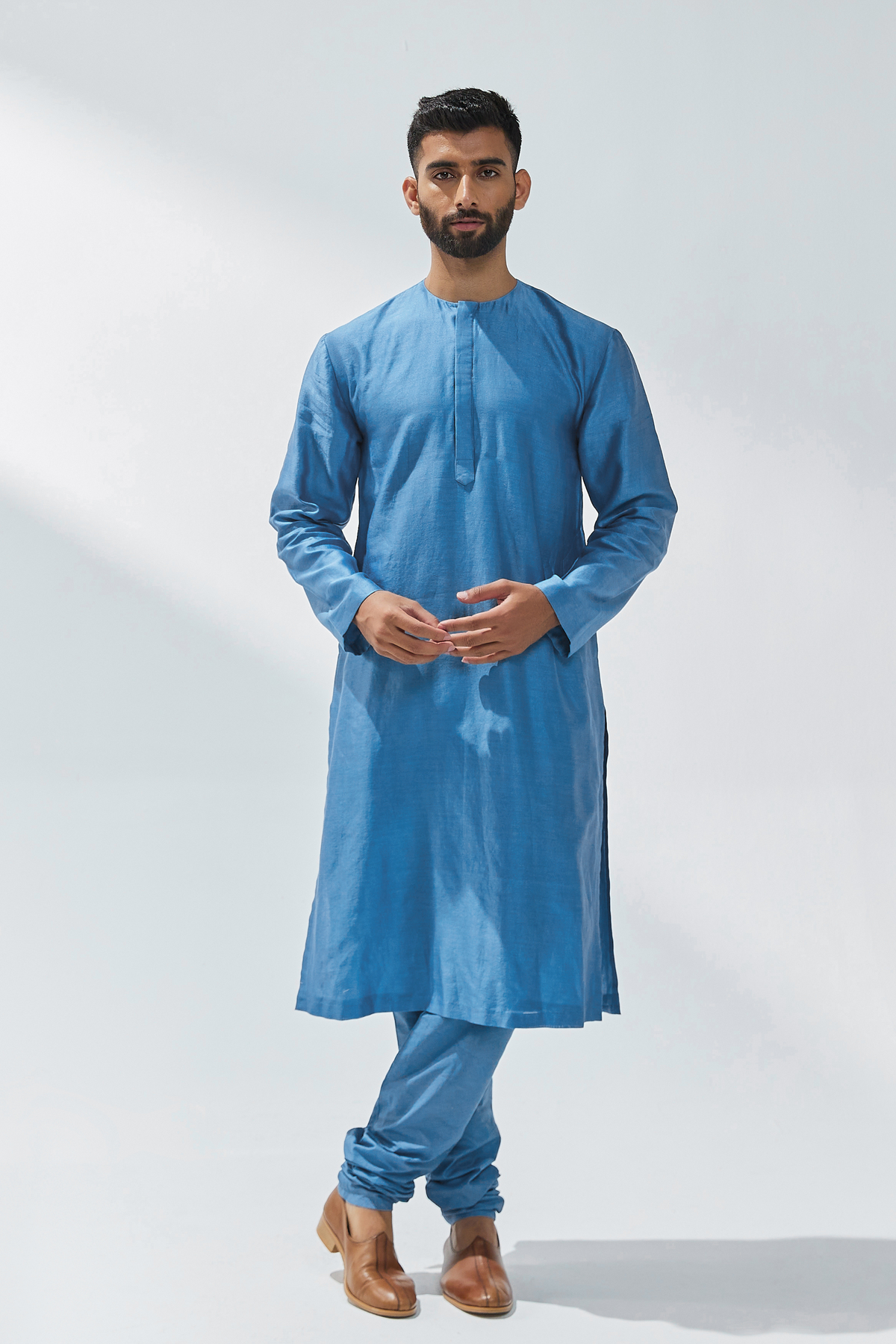 Cerulean Blue Nehru Jacket Set