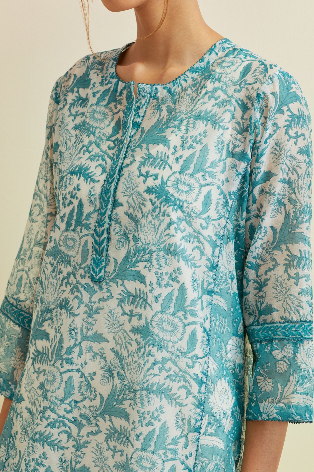 Tropical Teal Kurta Set