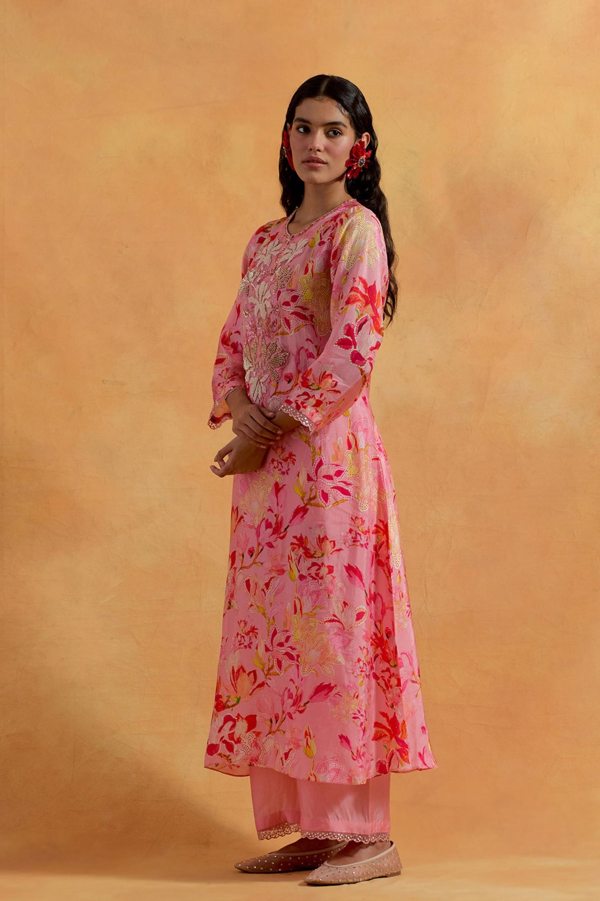 Peach Kurta Set