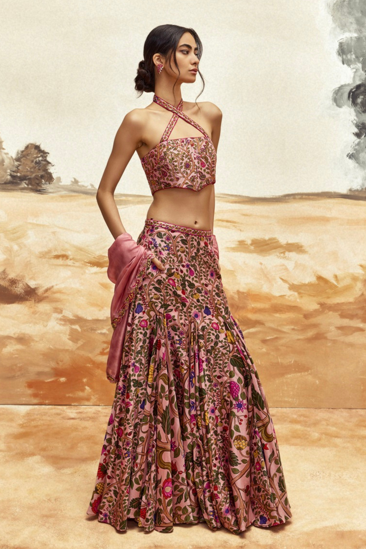 Dusky Pink Lehenga Set