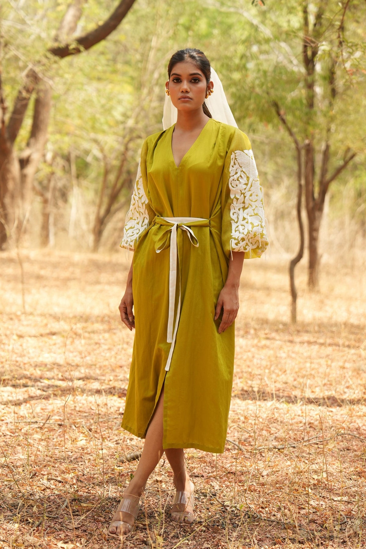 Lime Embroidered Dress