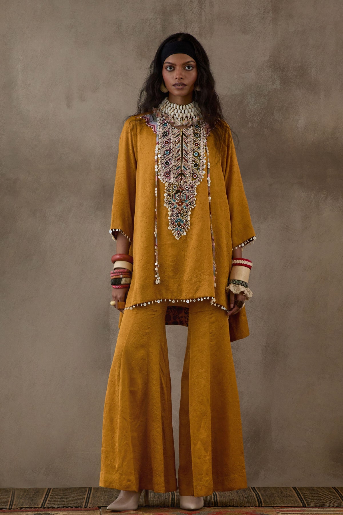 Yellow Topaz Mitra Short Kurta Set